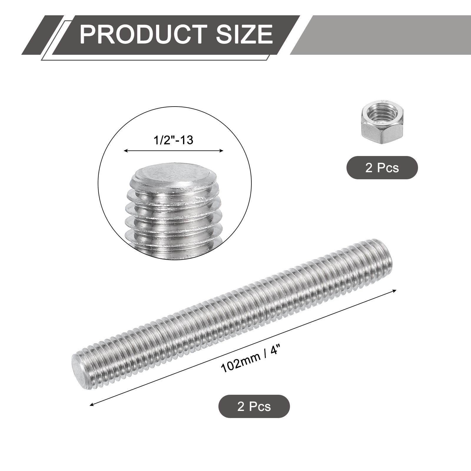 Unique Bargains S26032300UX2726 Threaded-Rod - View #2