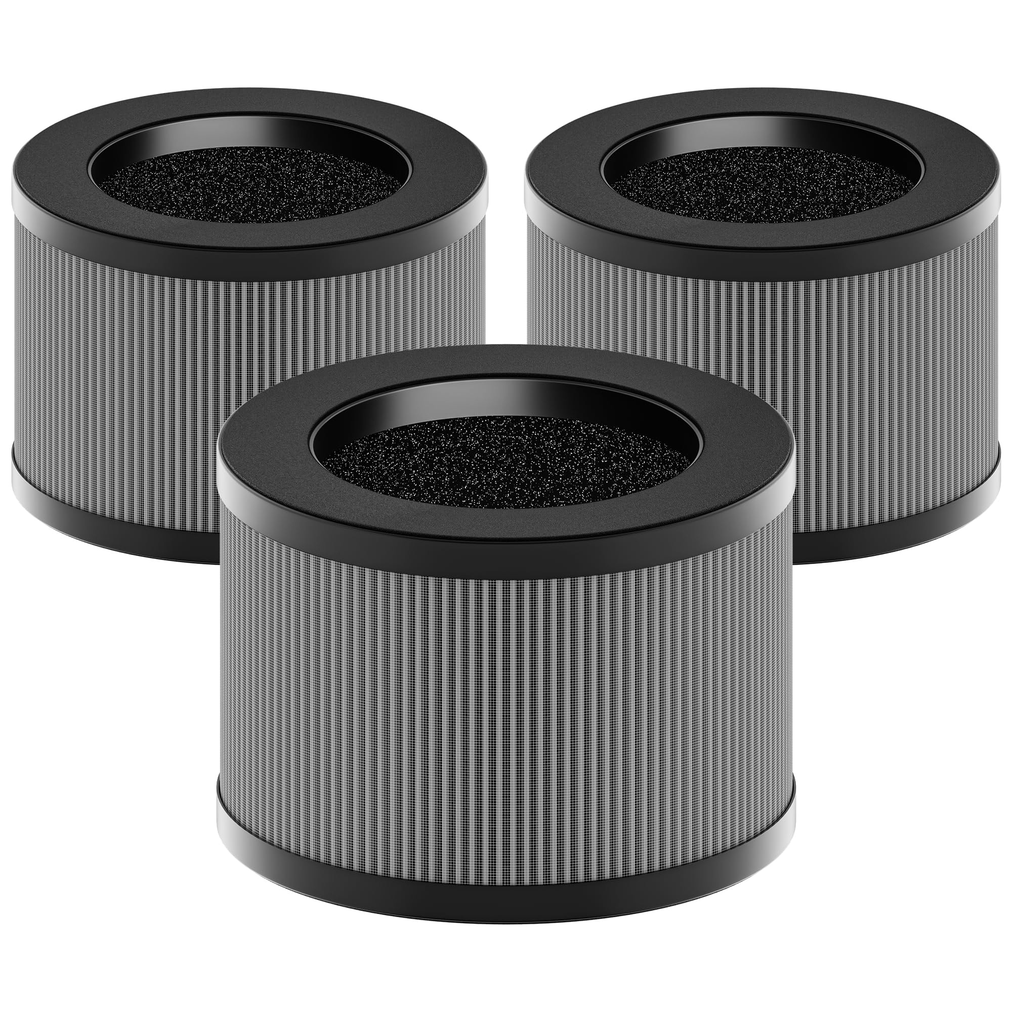Misopily True HEPA Filter Replacement Compatible with MK01 MK06 TZK1 DHJH01 Air Purifier Grey Smoke Remover High Efficiency 3 Pack #L05MS10049