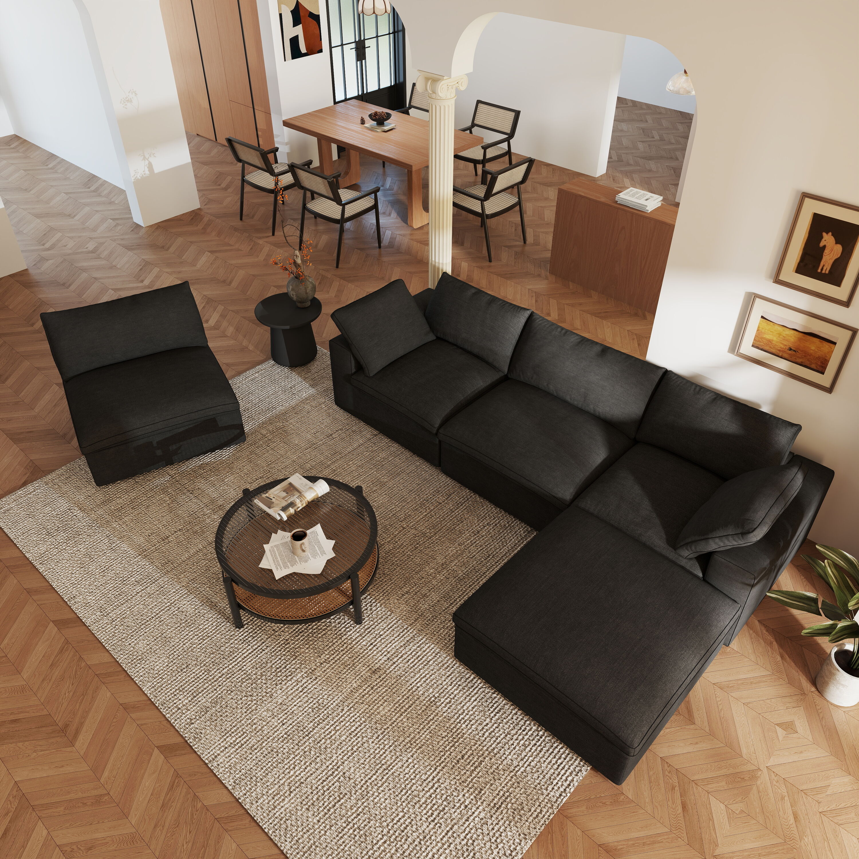 BuotiqHom DH-S4+1-121BK Sofas-Loveseats - View #4