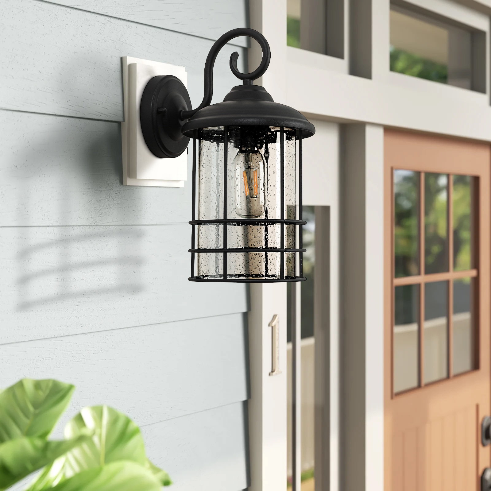 Flynama Outdoor Wall Light 1-Light 12.25-in H Black Led, Outdoor Wall ...