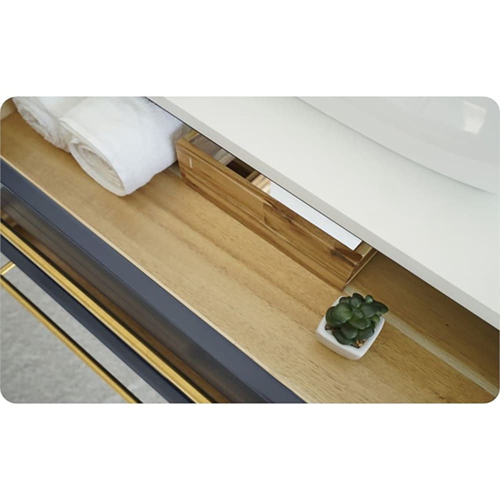 Lucera 30'' Espresso Solid Wood Wall-Mount Vanity with Quartz Top