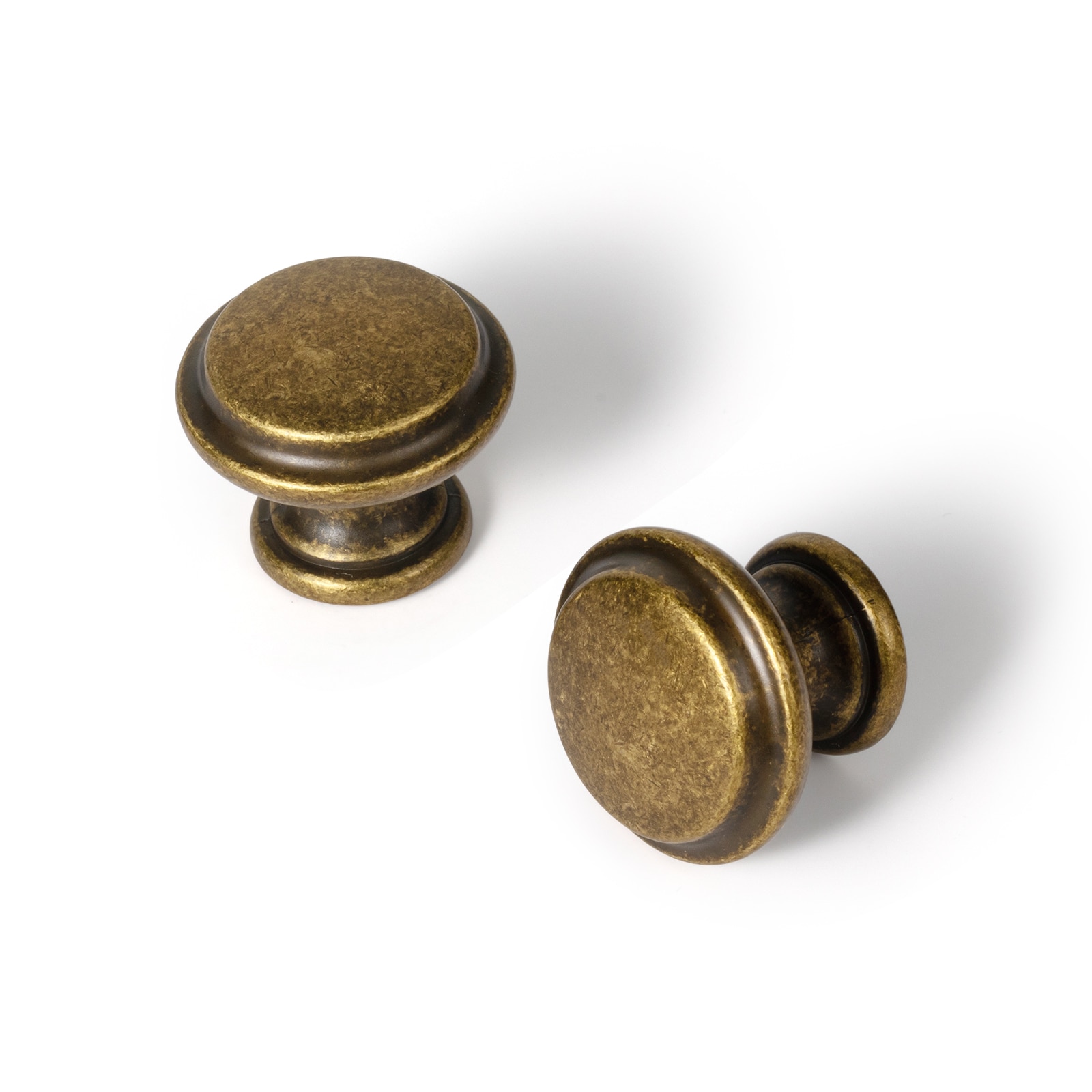Miaokesen 9217GT-KNOB-12 1-3/10-in Antique Brass Round Classic Cabinet Knob 12 -Pack