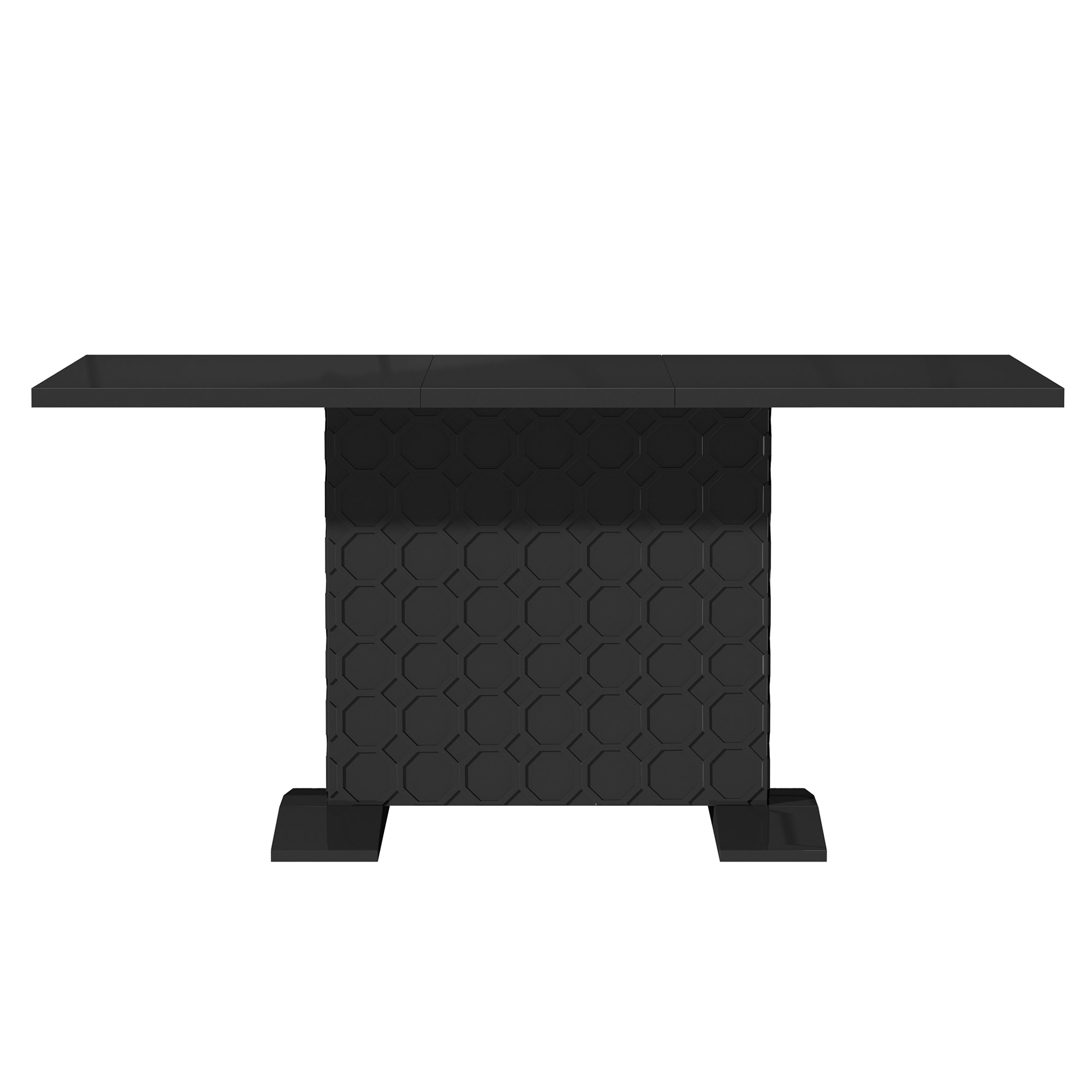 Clihome CL-ST1-BK Black Contemporary/Modern Dining Table, MDF with Black Composite 62.75-in L x 31-in H