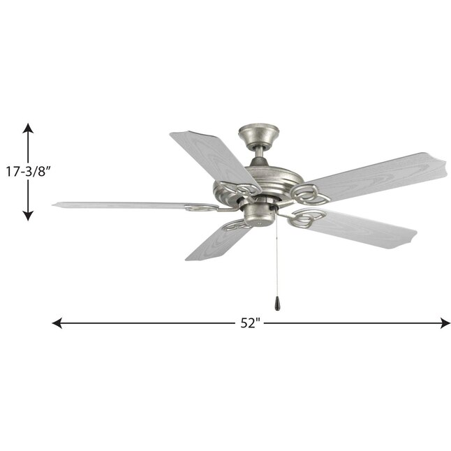 Progress Lighting Airpro 52 In Galvanized Finish Indoor Outdoor Downrod Or Flush Mount Ceiling Fan 5 Blade The Fans Department At Com - Progress Lighting Airpro Ceiling Fan Switch