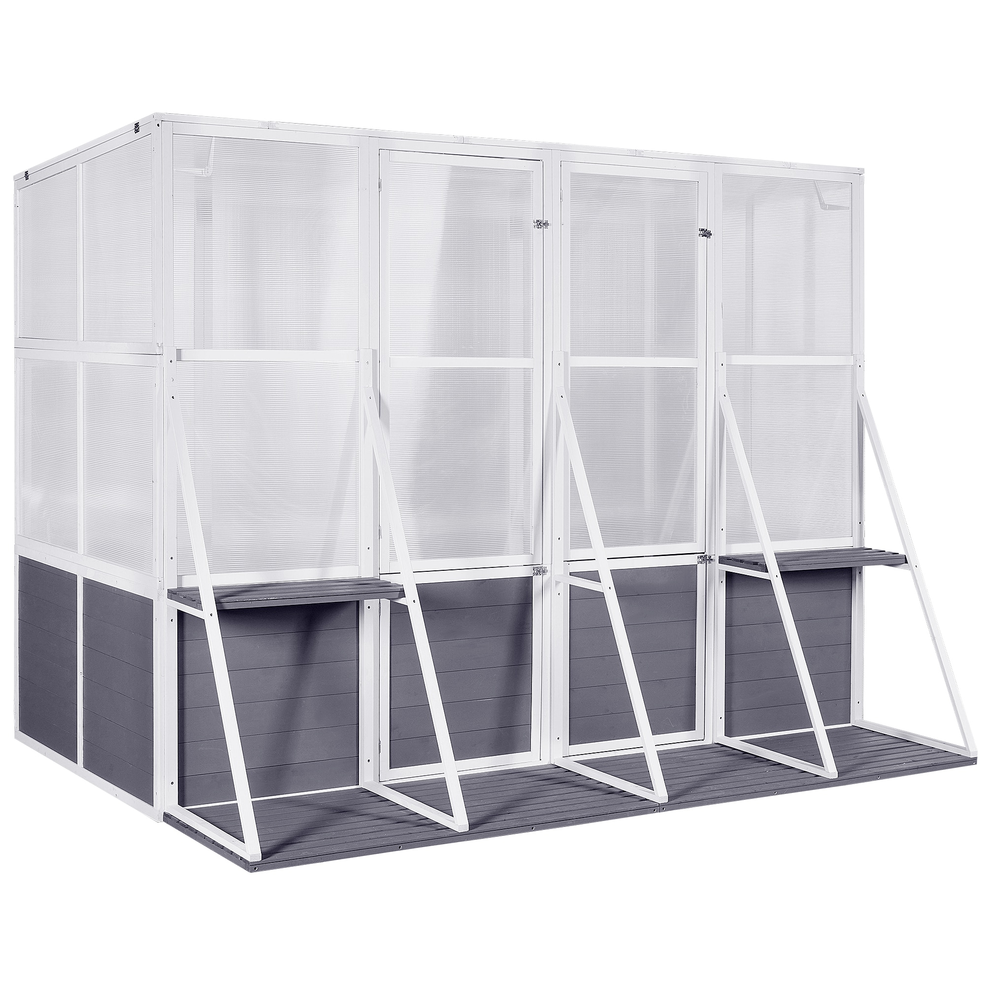 Iseryn OS50S00 Greenhouse 8.66-ft L x 8.2-ft W x 6.47-ft H White+Gray Greenhouse