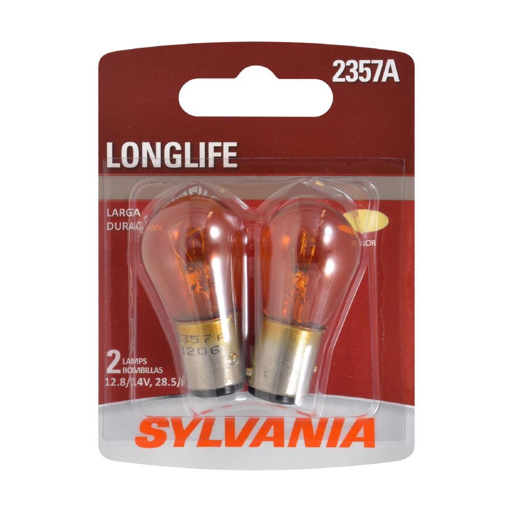 SYLVANIA 2357A LONGLIFE 2357A LongLife Incandescent Auxiliary Lighting Bulbs, White, 2 Pack