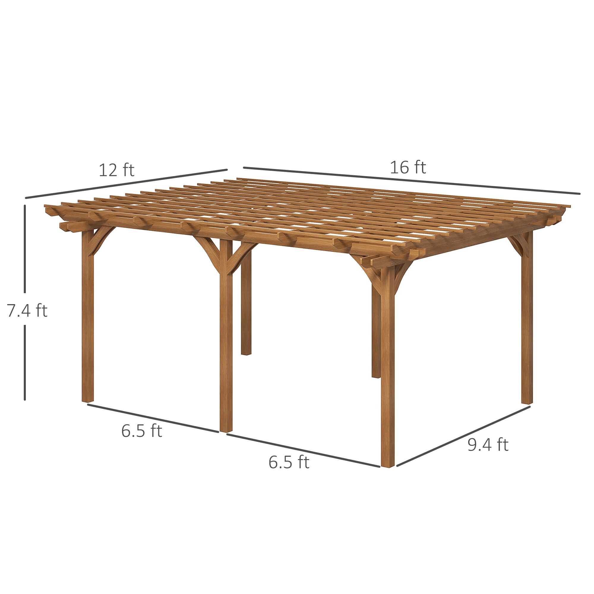 Outsunny 84C-417V01DR Wood-Resin-Gazebos - View #3