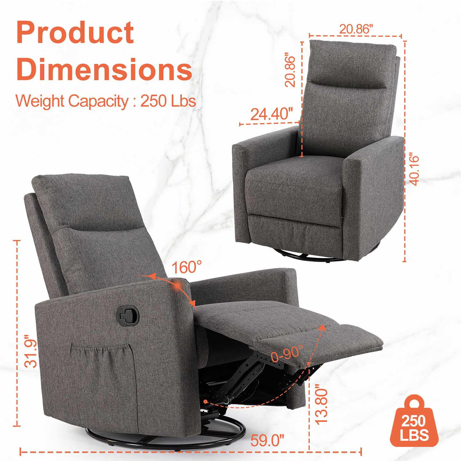 Mondawe MO-B27016G recliners - View #7