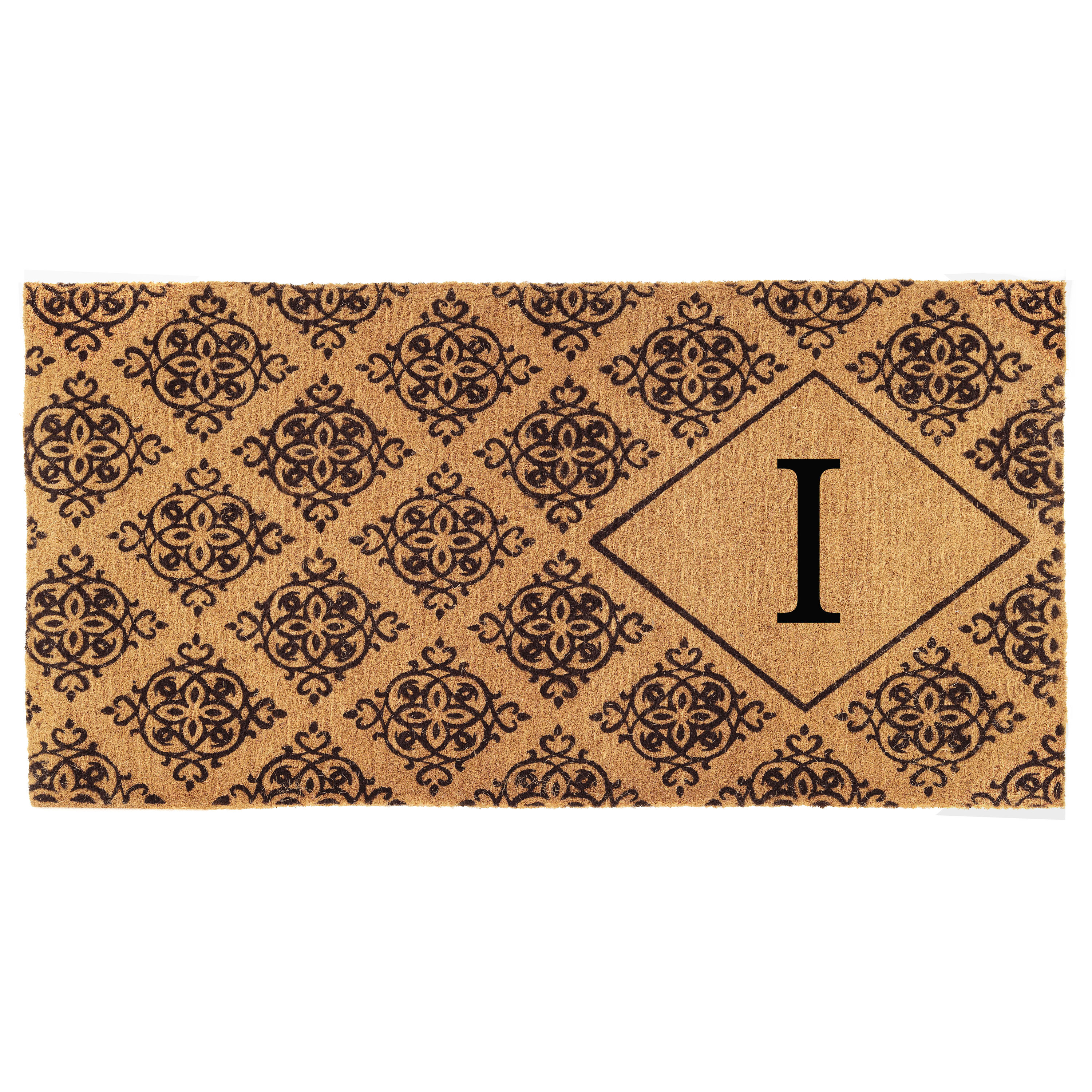 Callowaymills 103333672I 36-in x 72-in Natural/Black Coir Non-Slip Grip Indoor or outdoor Decorative Door Mat