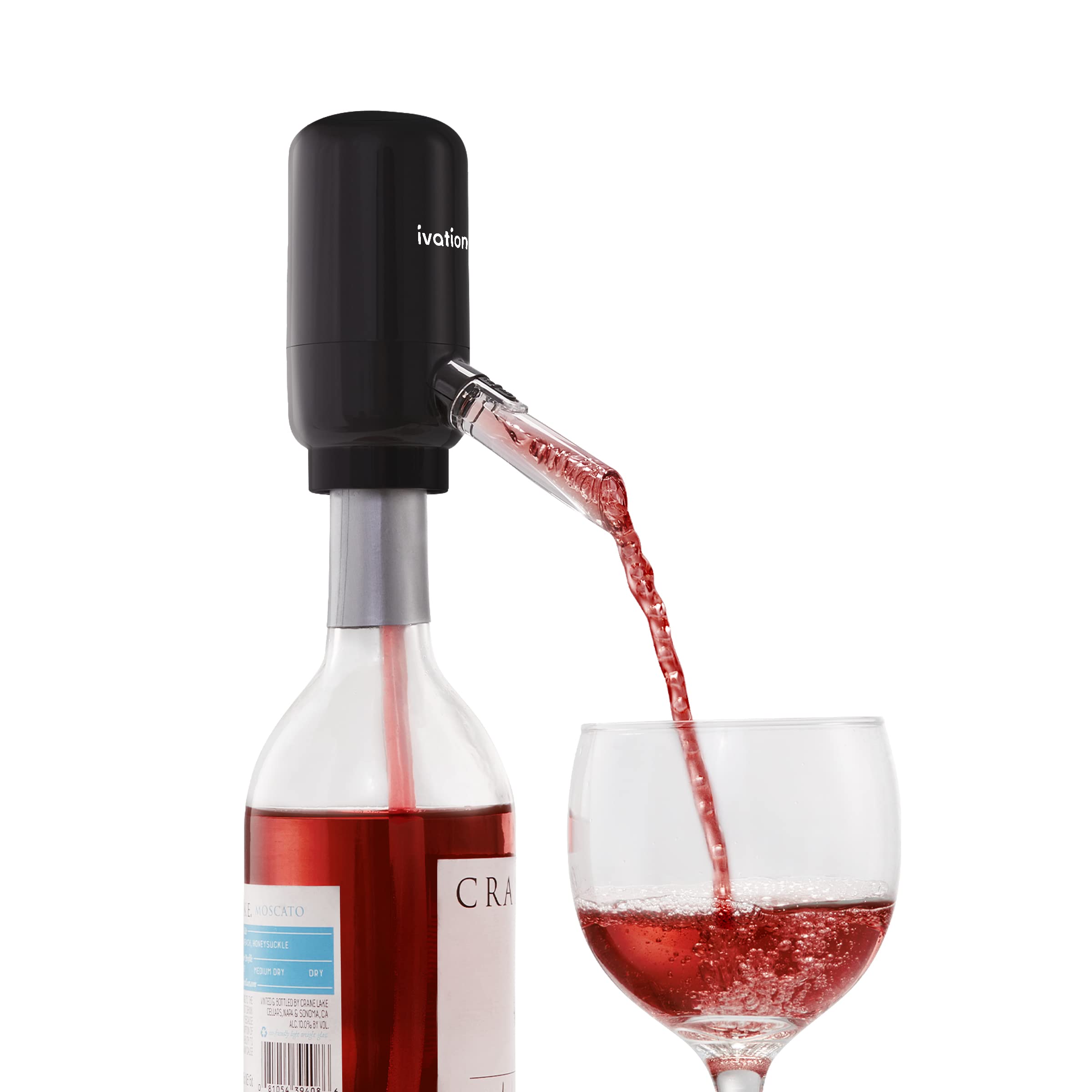 Ivation IVAAD50 Wine Aerator and Wine Dispenser with Flexible Tube - Battery-Operated Wine Aerator Pourer Spout