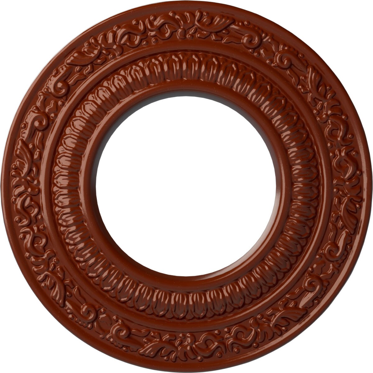 Ekena Millwork CM08ADFIF Andrea 8.125-in W x 8.125-in L Painted Firebrick Polyurethane Whole Ceiling Medallion