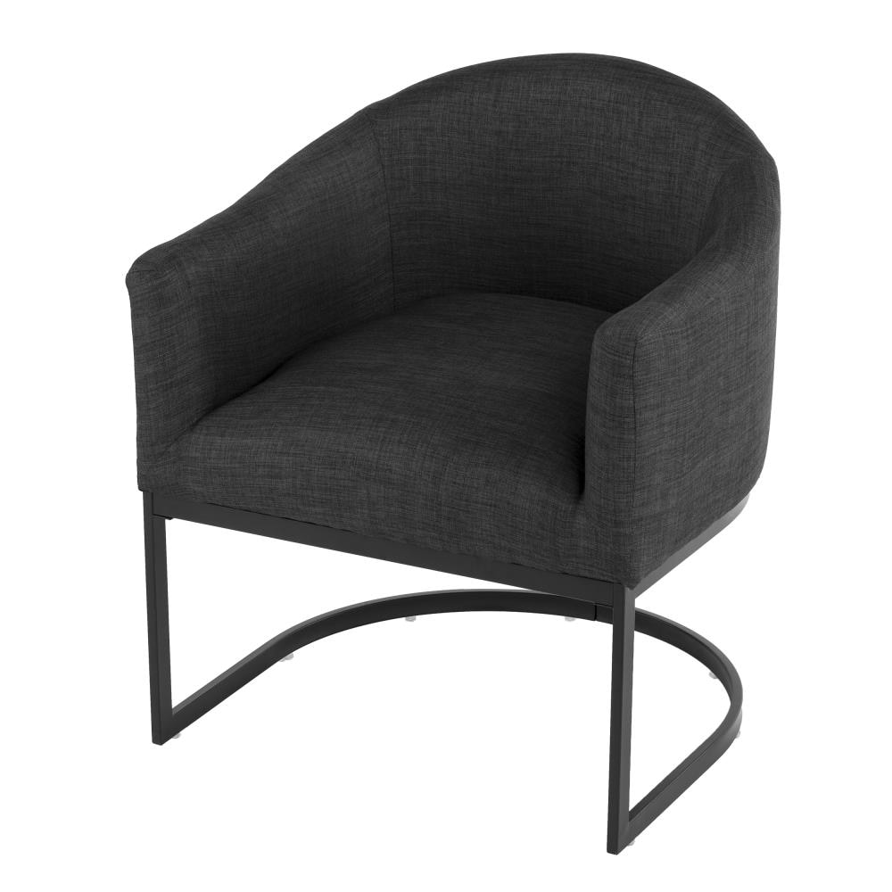 black linen accent chair