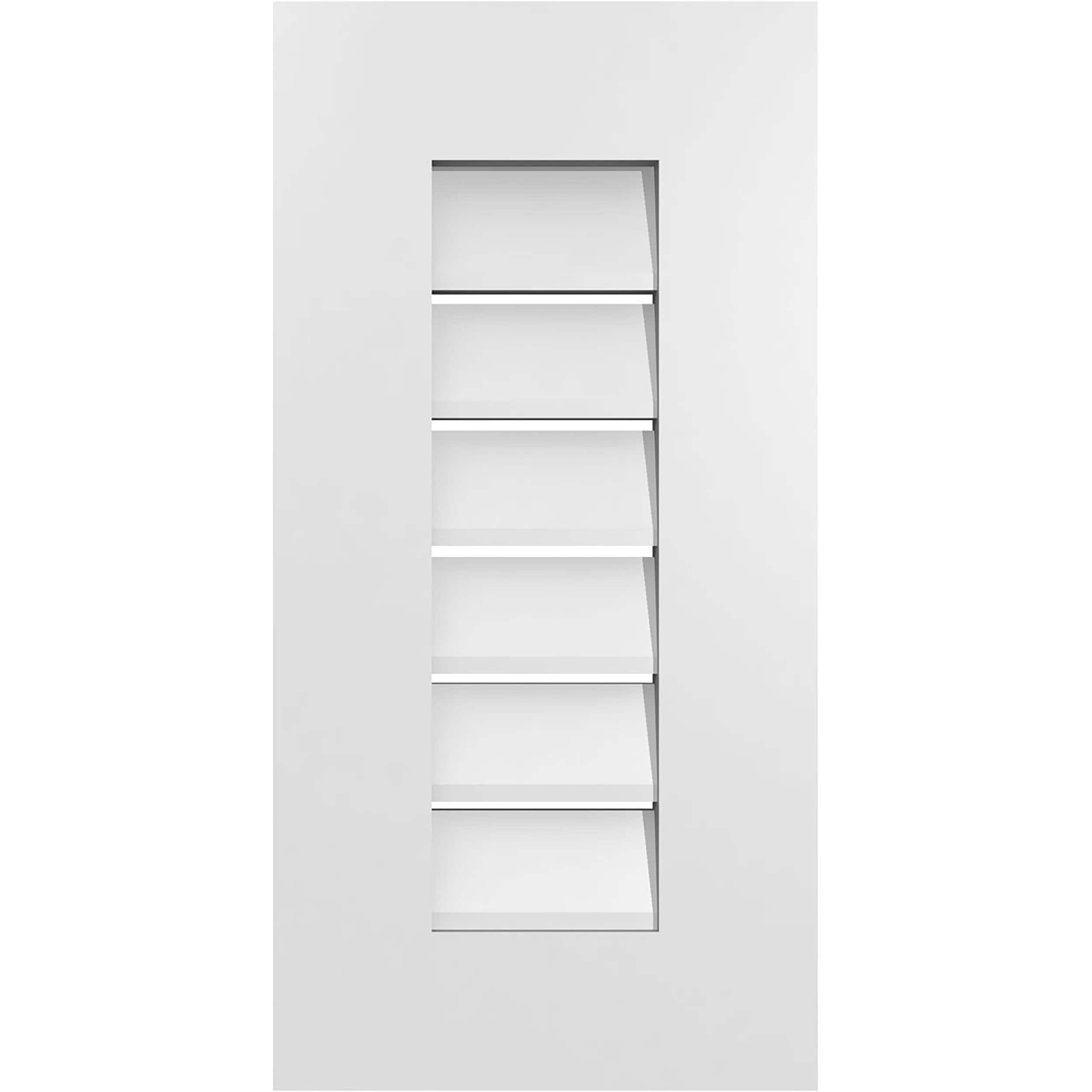 Ekena Millwork GVPVE12X2401SF 12-Inches x 24-Inches Off-white Rectangle PVC Gable Louver Vent