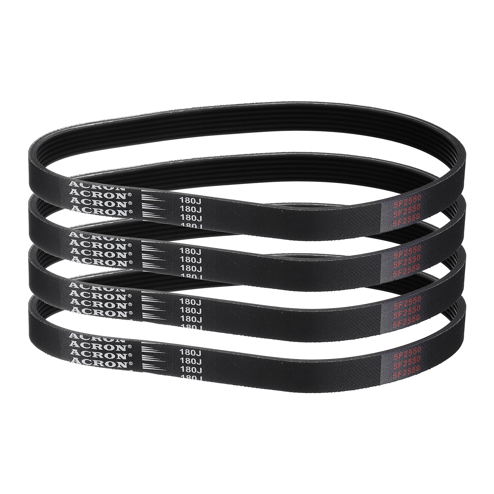 Unique Bargains 4pcs 180J6 PJ V-Ribbed Belt 6 Ribs 18inch Length x 0.55inch Width x 0.14inch Height EPDM Rubber Poly V Belt Multi Wedge Micro V Belt