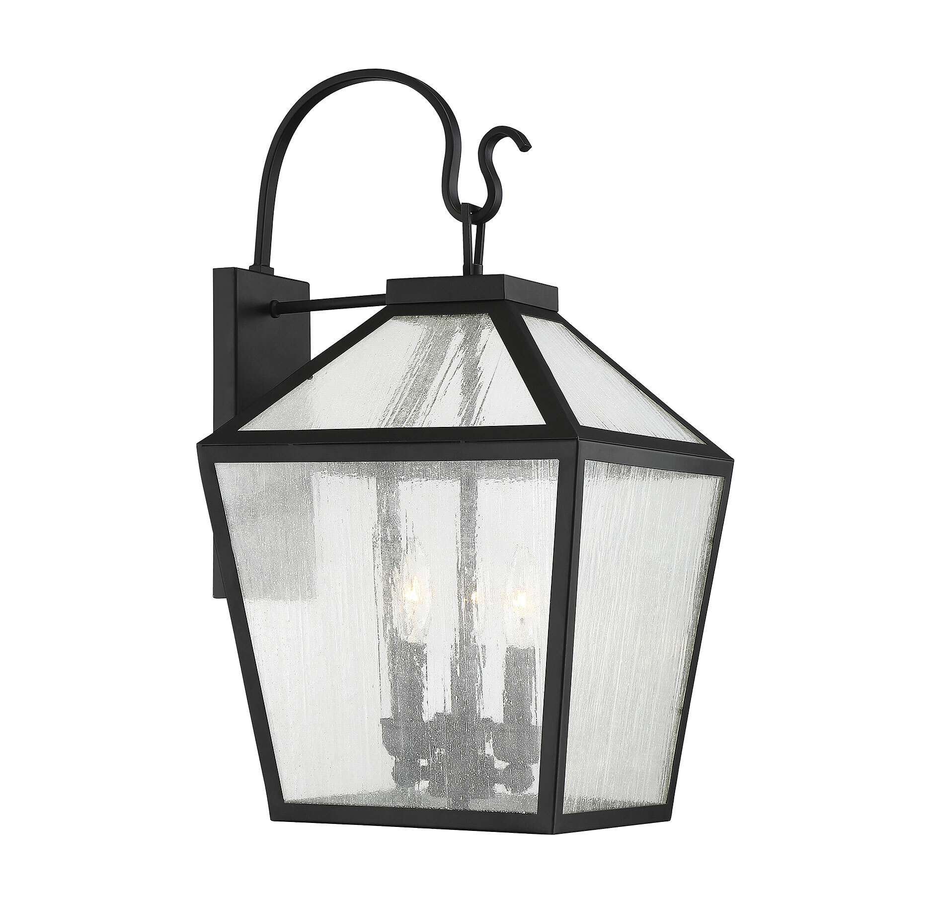 Woodstock Black Metal 3-Light Outdoor Wall Lantern