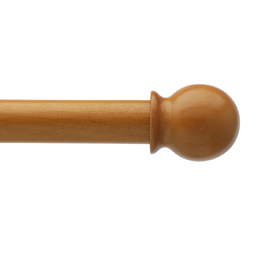 Style Selections 23-7512-25 Oak Wood Single Curtain Rod