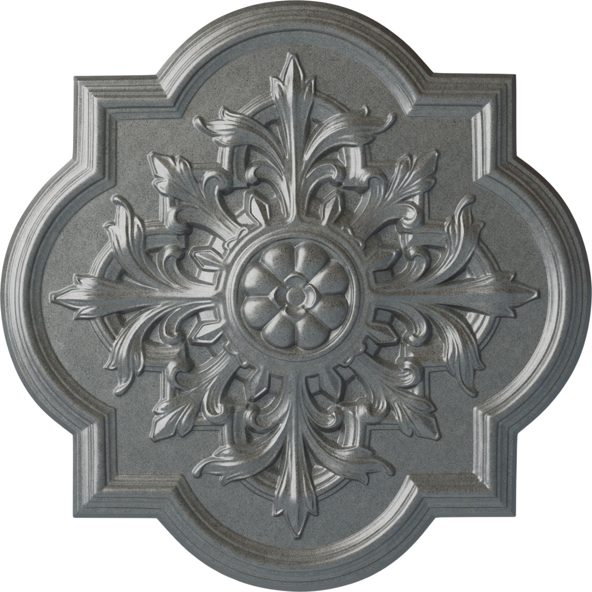 Ekena Millwork CM34BOPLS Bonetti 31.25-in W x 31.25-in L Painted Platinum Polyurethane Whole Ceiling Medallion
