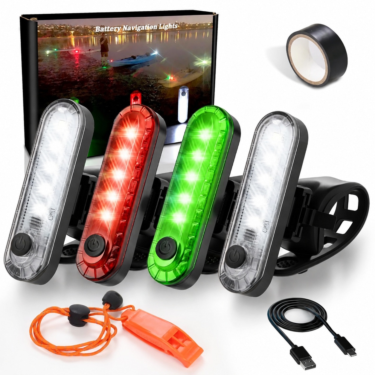 Oyezvary  Kayak Navigation Lights Stern Lights power cell Operated Waterproof for Night Kayaking Paddle Board Marine Safety Lights for Pontoon