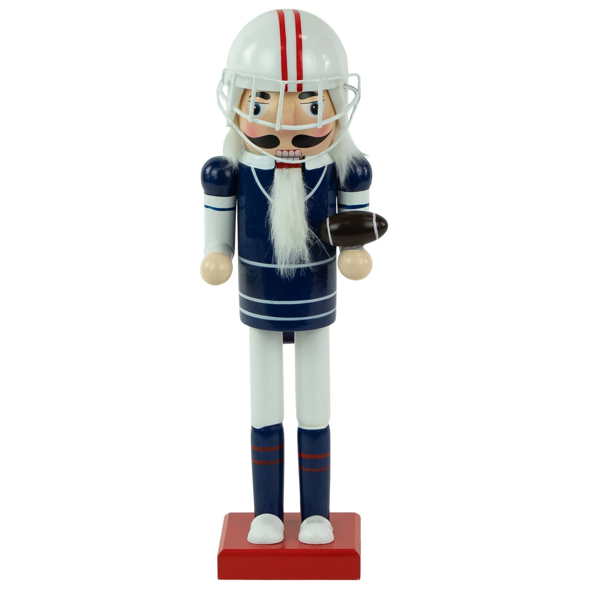 Northlight 14 inch Red and White Wooden Christmas Nutcracker Football Player