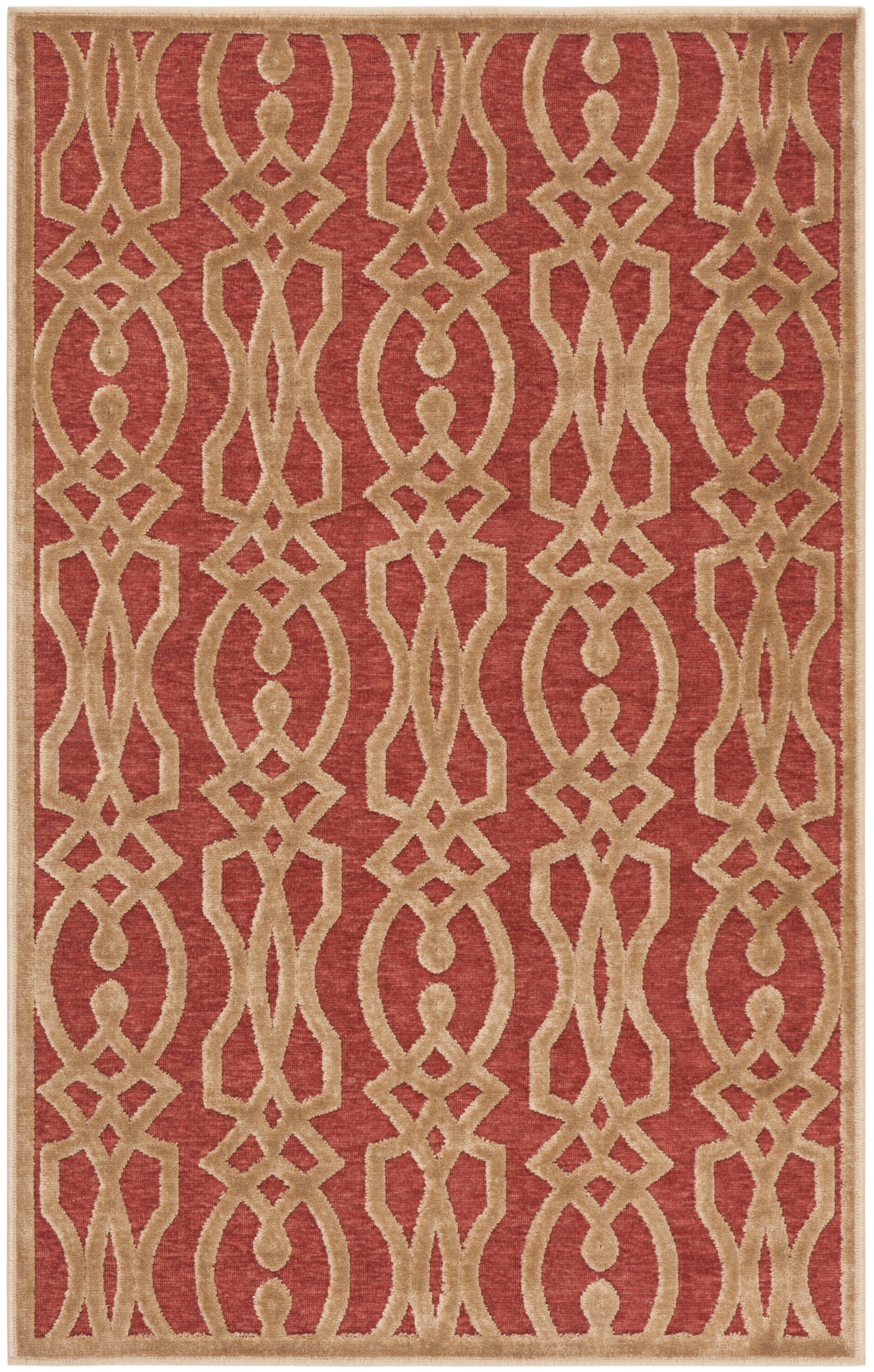 Handmade Tufted Blue Geometric Viscose Area Rug, 48" x 32"