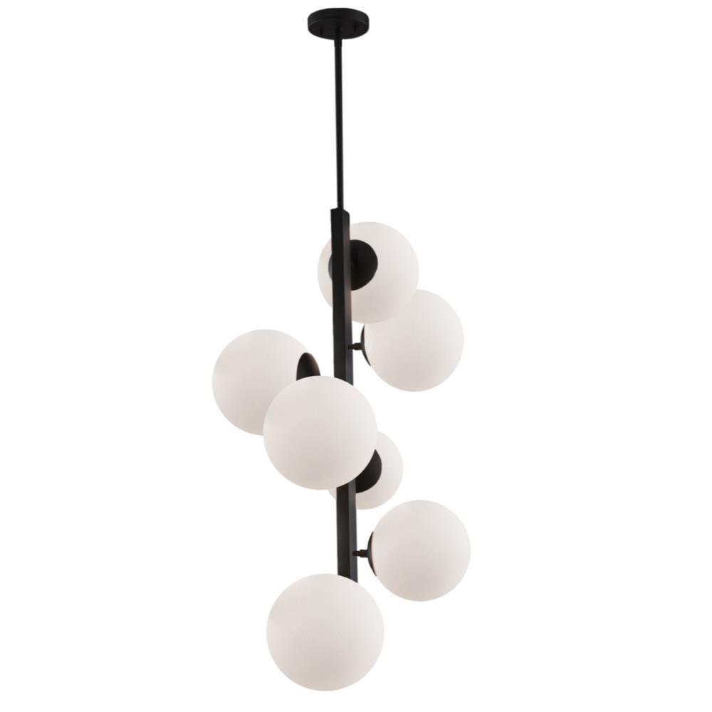 ARTCRAFT SC13221BK Moonglow 7-Light Matte Black Transitional Dry rated Chandelier