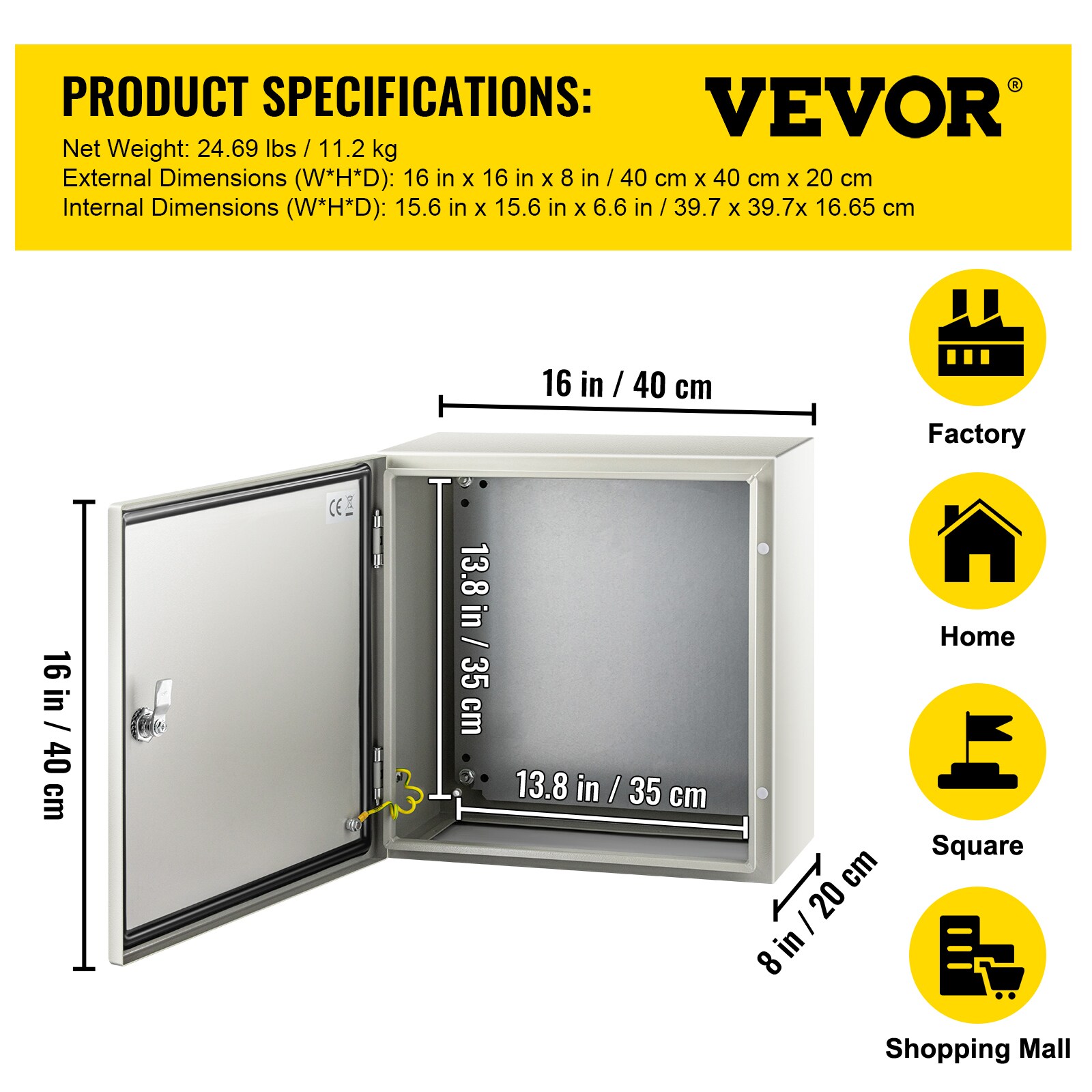 VEVOR DQXJSTCFS40X40X20V0 Electrical-Box - View #8