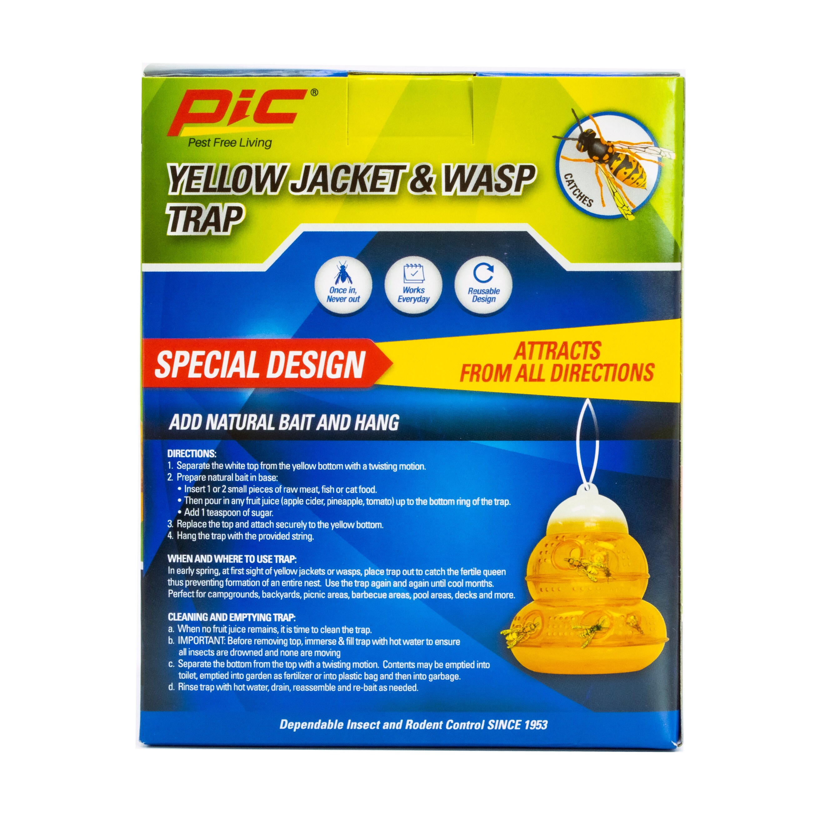 PIC Yellow Jacket and Wasp 6 Pack Outdoor Insect Trap (6-Pack) in the  Insect Traps department at