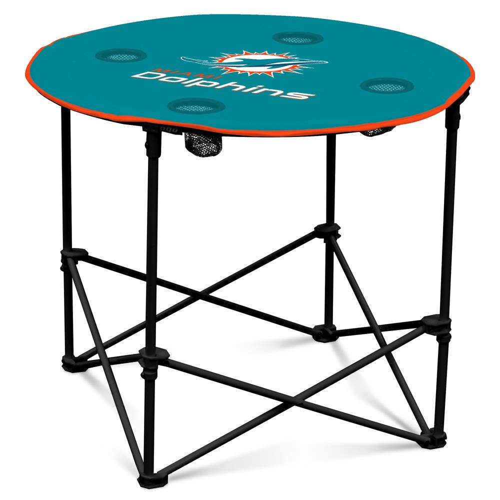 Logo Brands Miami Dolphins Polyester Blue Folding Tailgate Table