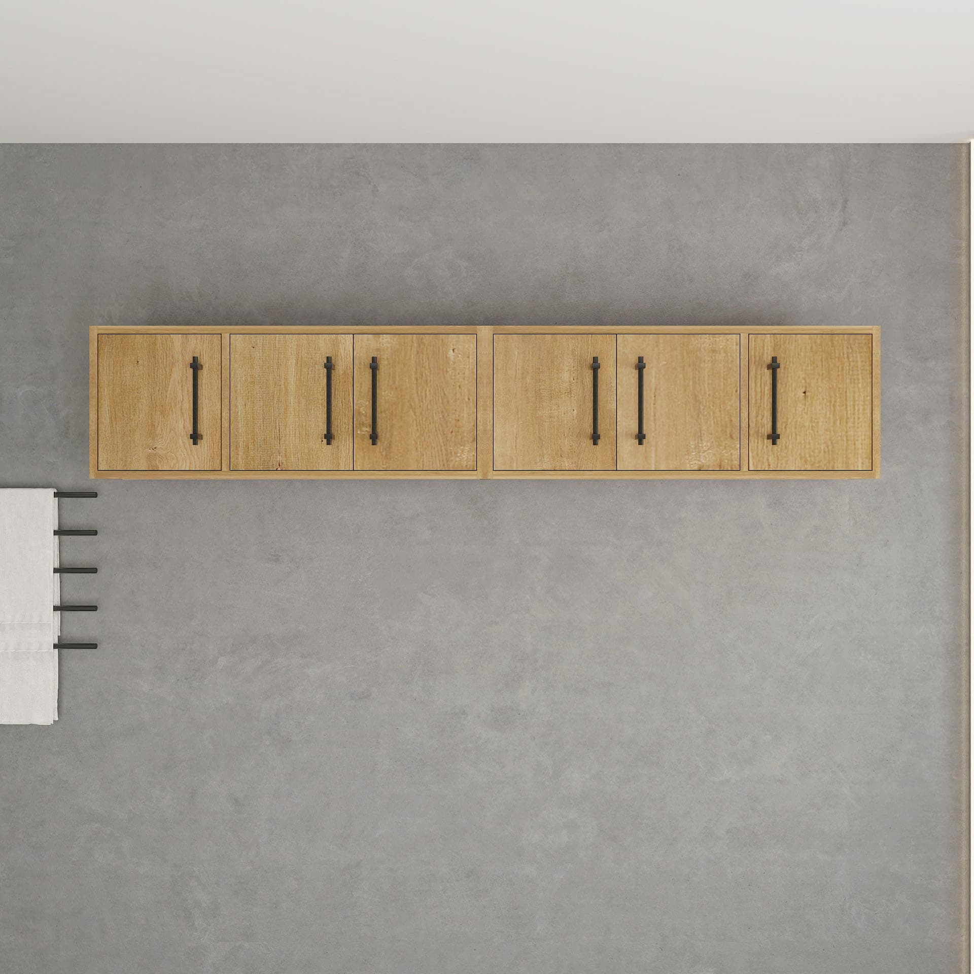 BV Better Vanity VICTORIA72TC-OAK Victoria 71.2-in x 13.78-in x 11.8-in Oak Soft Close Bathroom Wall Cabinet