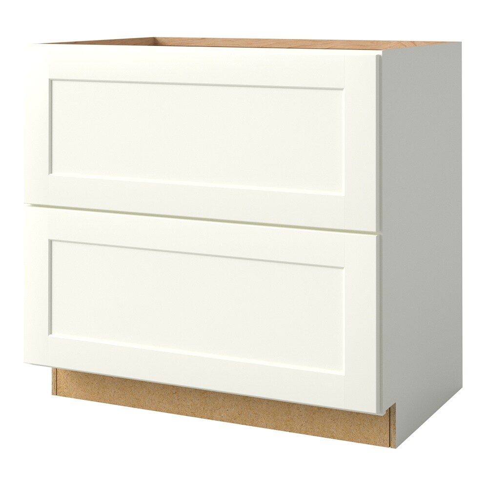 allen + roth Aveley 36-in W x 34.5-in H x 24-in D Linen 2-Drawer Base Fully Assembled Cabinet (Flat Panel Style)
