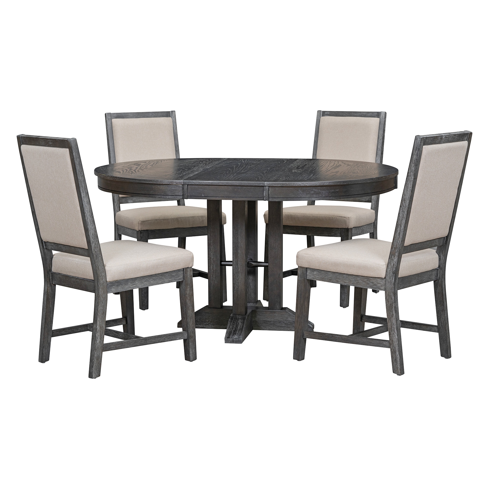 Nestfair DTS0090B Black Contemporary/Modern Dining Room Set with Oval Table ( Seats 4 )