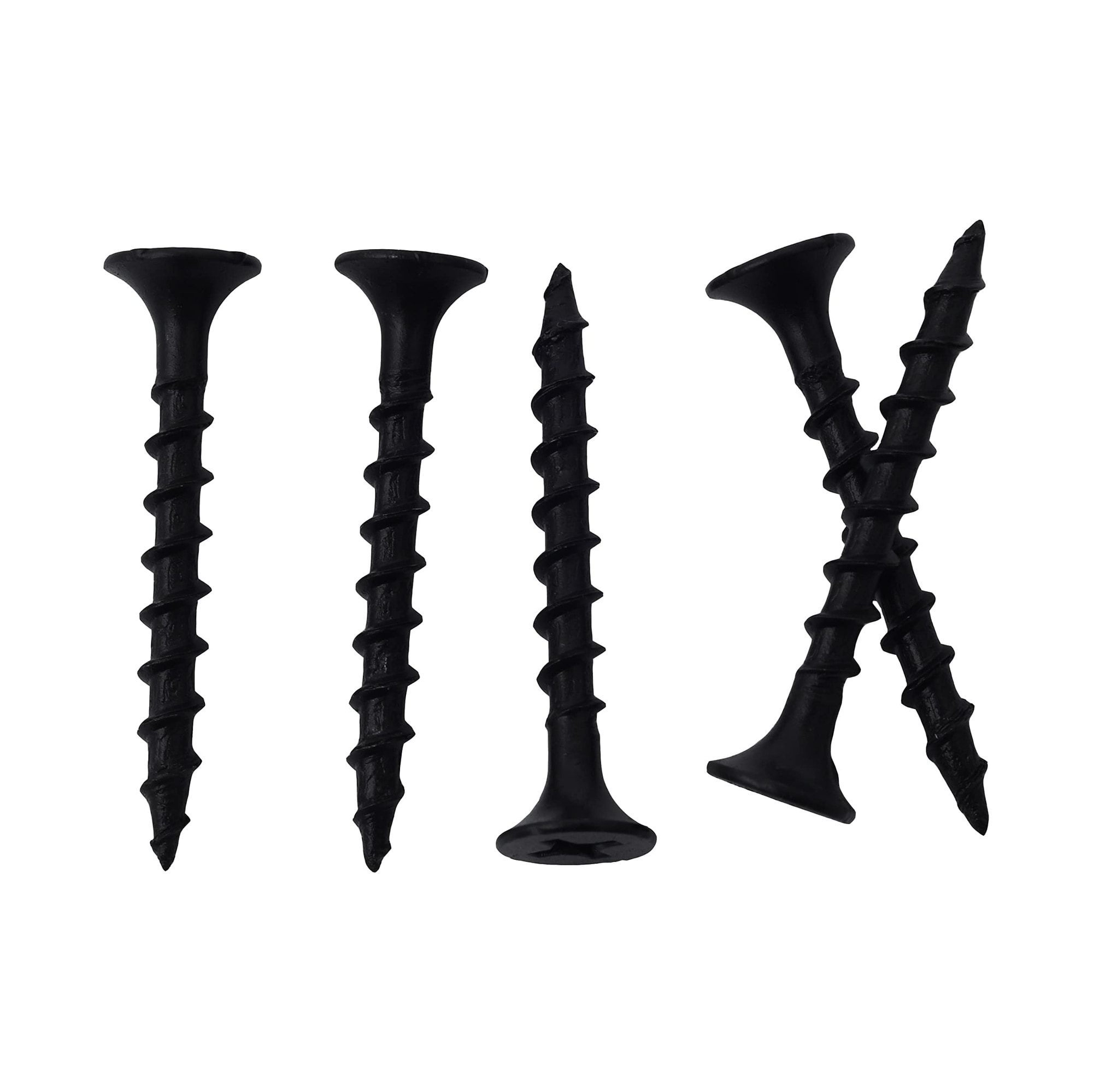 ITOPFOX  Number 6 1 and One Quarter Inch Drywall Screws 210 pcs Black Coarse Thread Phillips Drive Bugle Head High Hardness for Wood Gypsum Board
