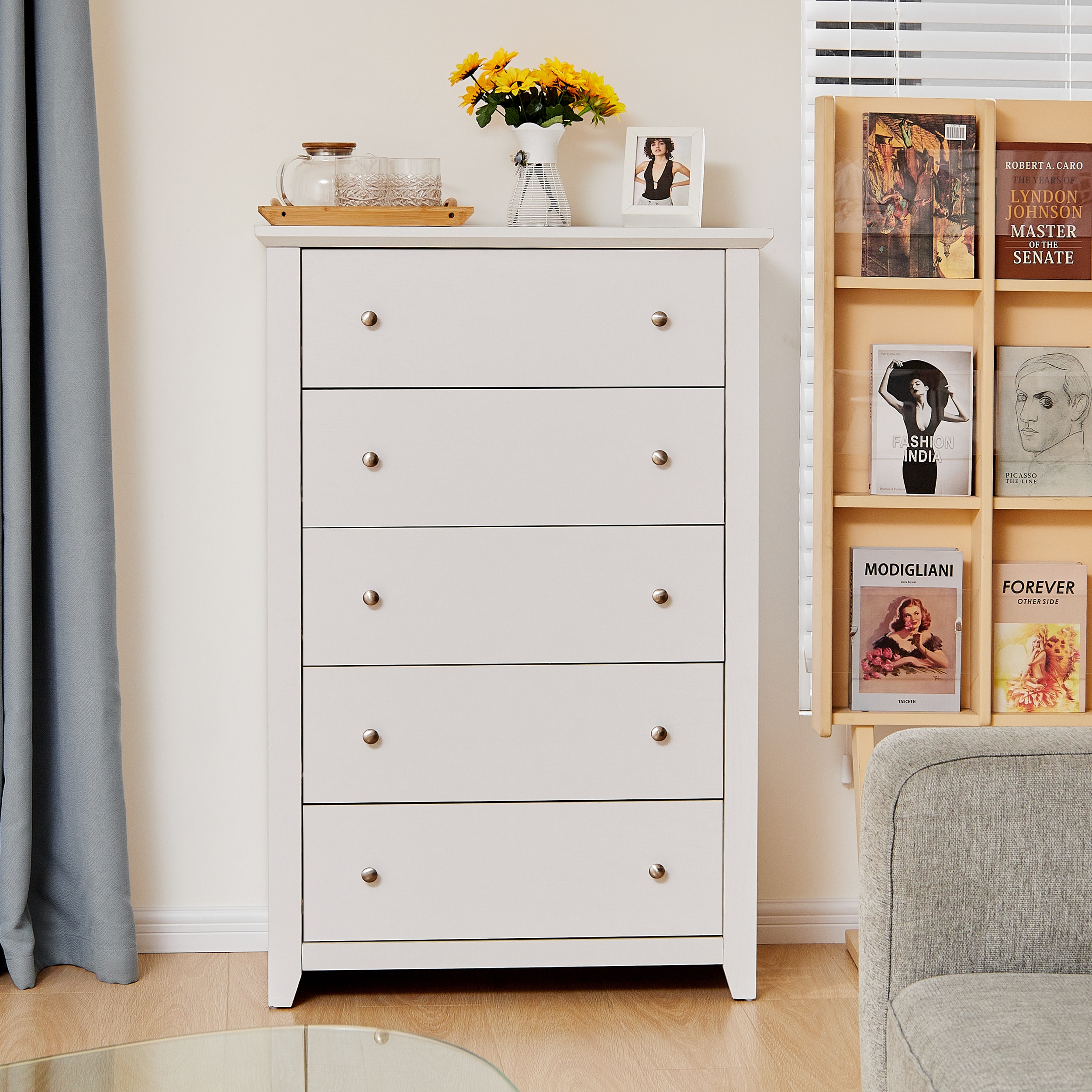 prilinex White 5Drawer Standard Dresser 72227932 at
