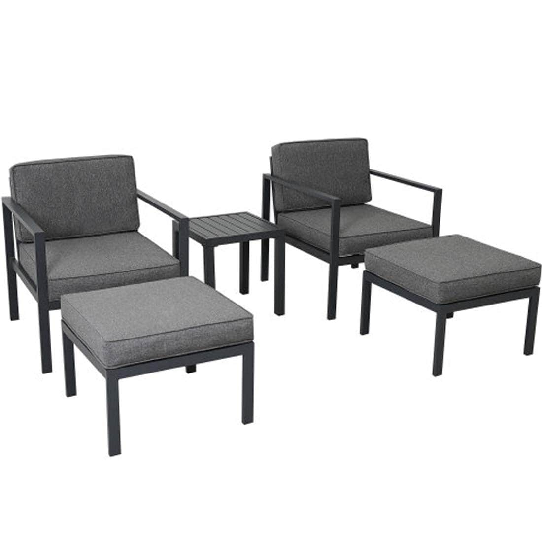 Damerin N7CS09 4-Piece Patio Conversation Set with Gray Cushions