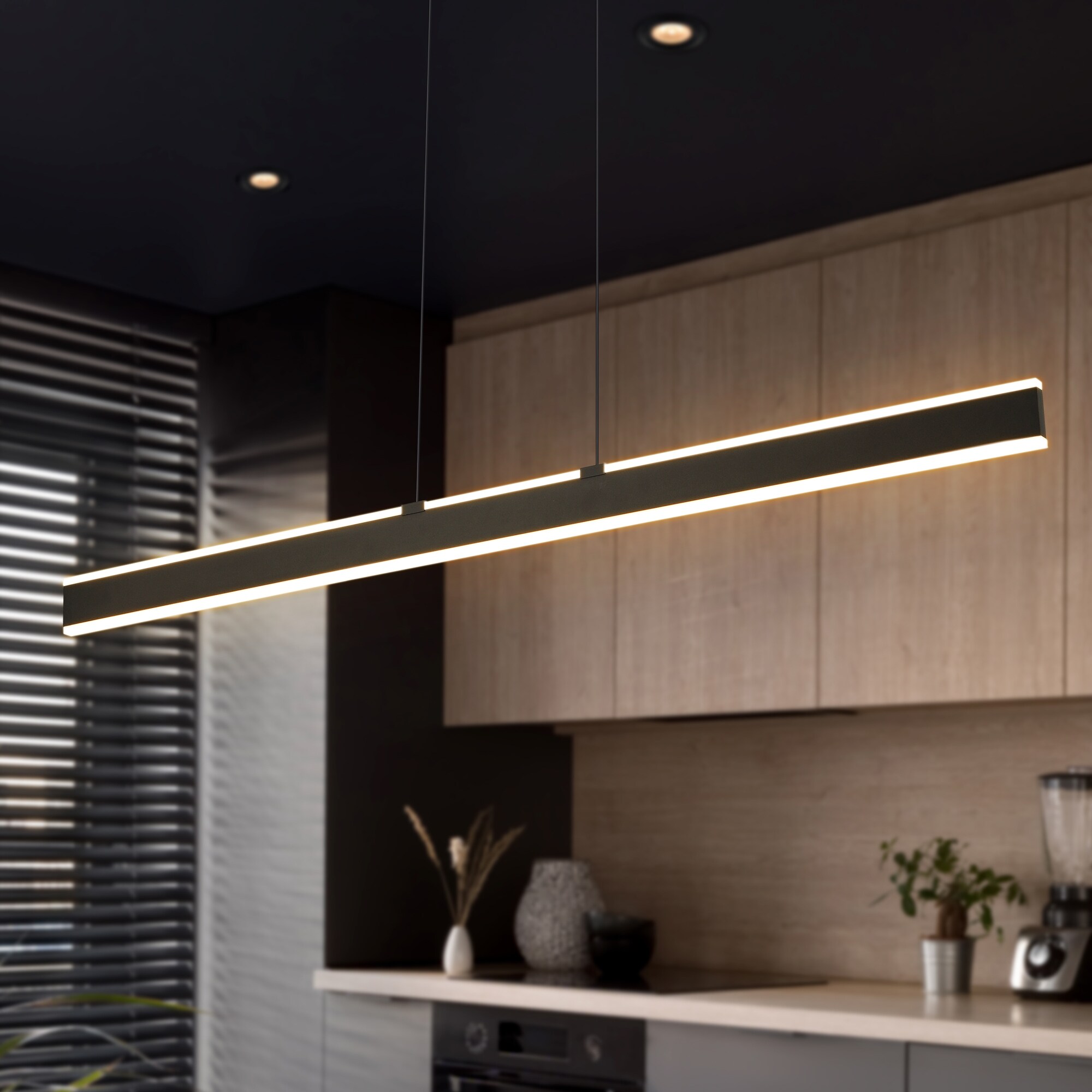 VONN Lighting VMC36904BL Wezen 1 -Light Matte Black Modern/contemporary Integrated LED Cage For Use in Bedrooms, Dining Rooms, Foyers, Kitchens, Living Rooms Chandelier