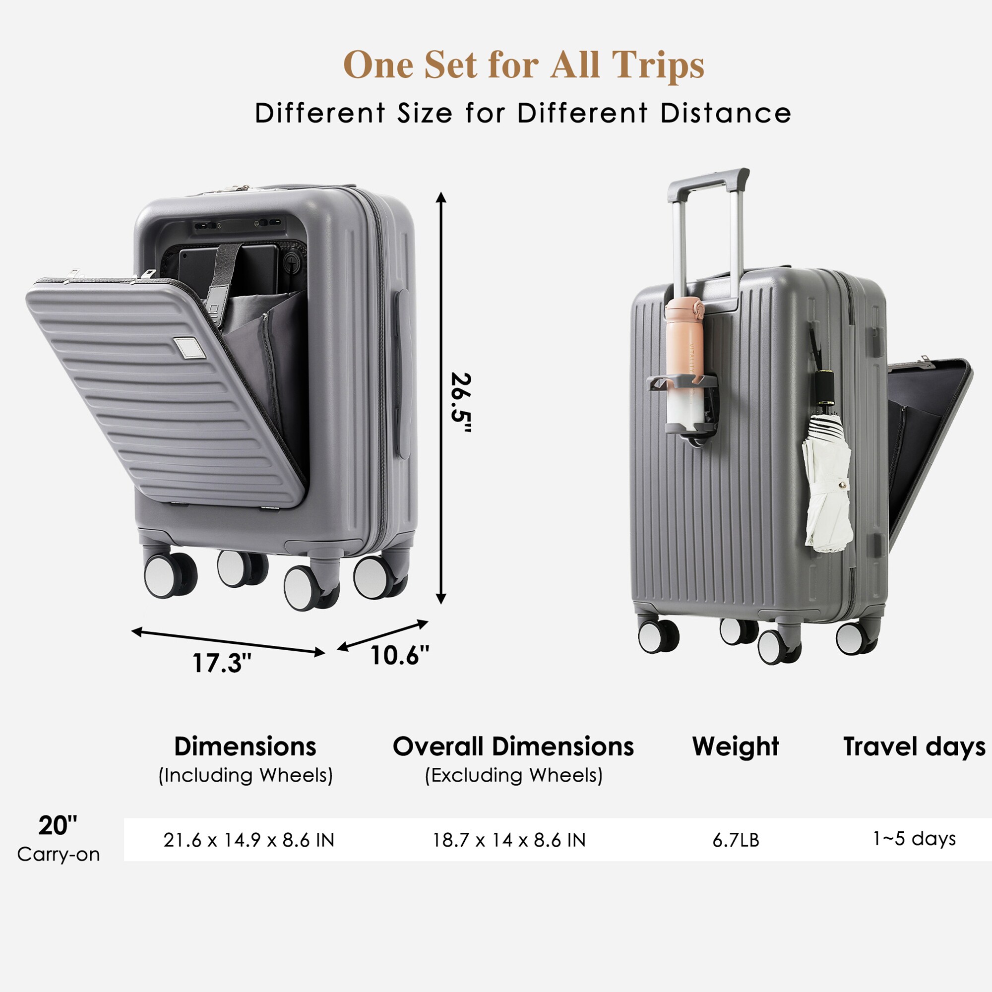 SINOFURN SYD9400014DB Luggage-And-Luggage-Sets - View #8