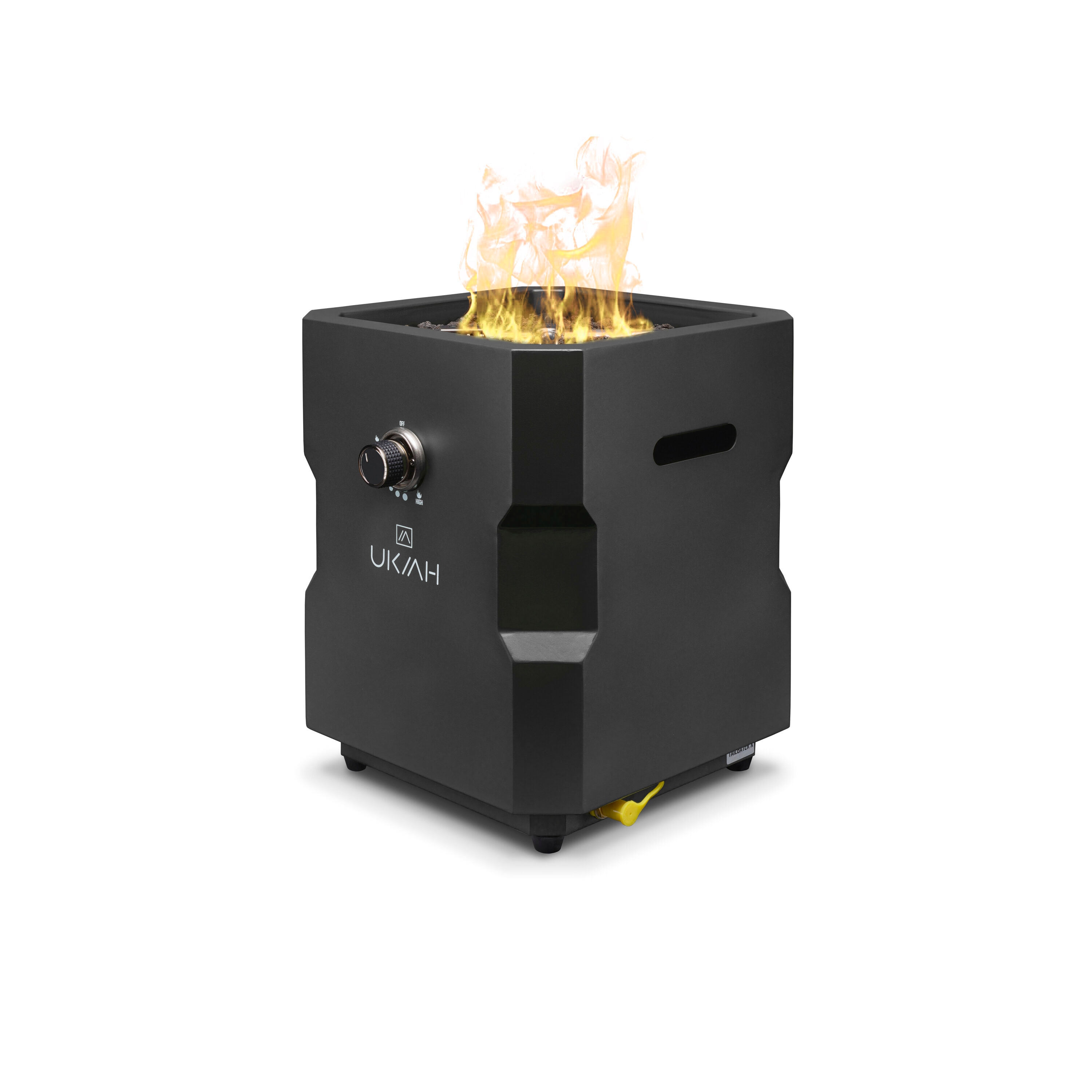 Ukiah TK-1018-TX 16.73-in W Black Portable Steel Rectangle Liquid propane Fire pit