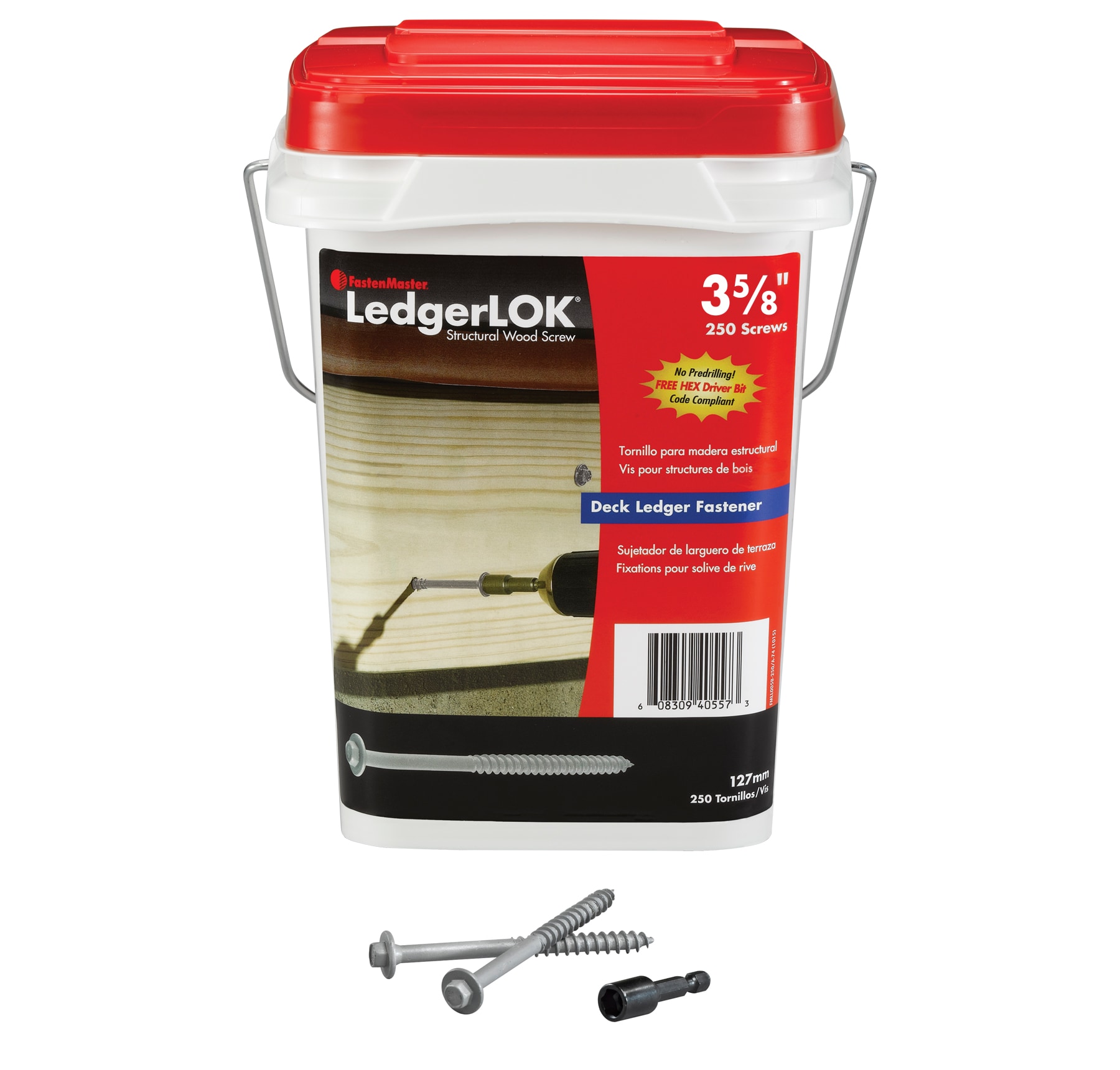 LedgerLOK  by FastenMaster FMLL358B-250 3-5/8-in Gray Ecoat Hex -Head Exterior/Interior Structural wood screws 250 -Pack