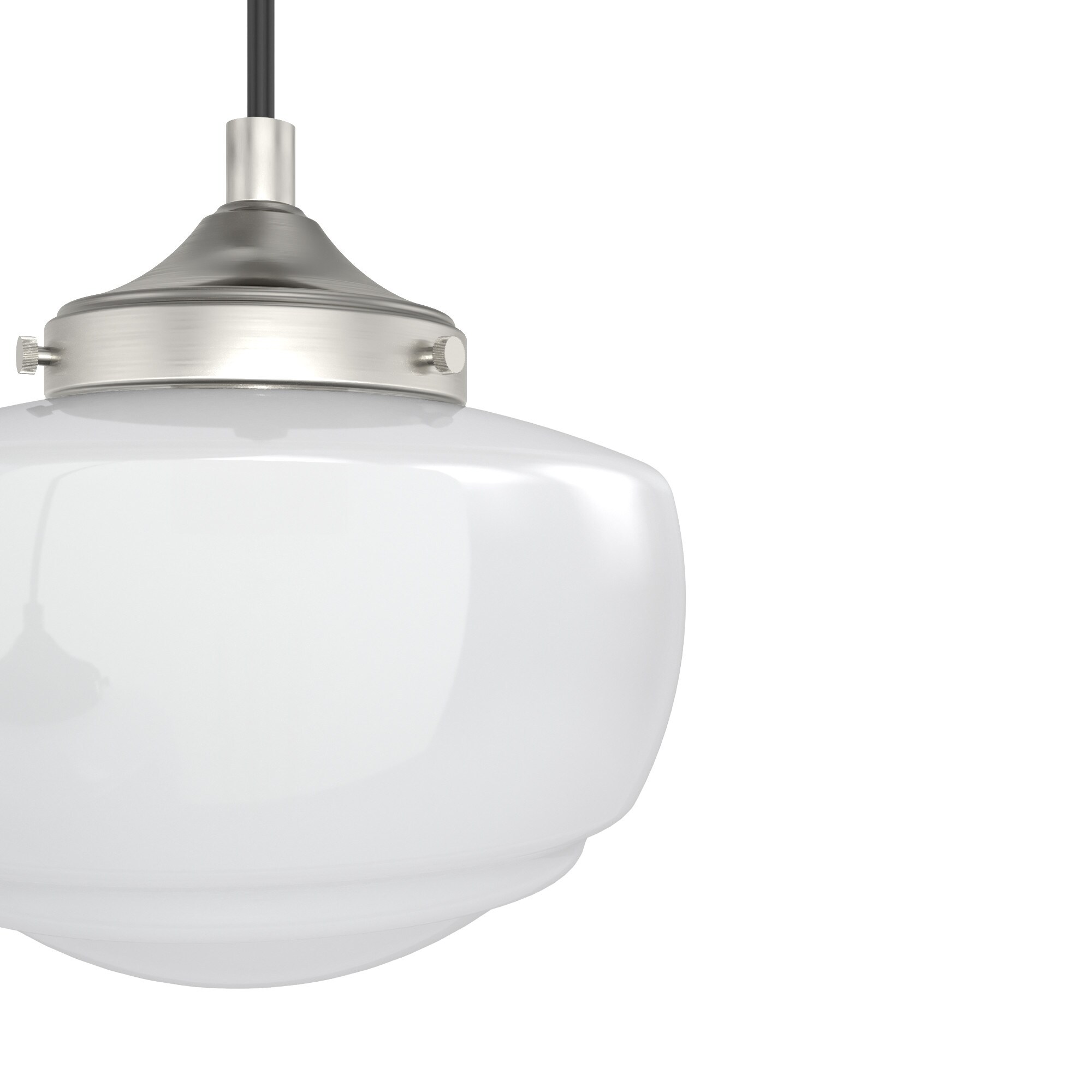 Saddle Creek Brushed Nickel 3-Light Schoolhouse Pendant