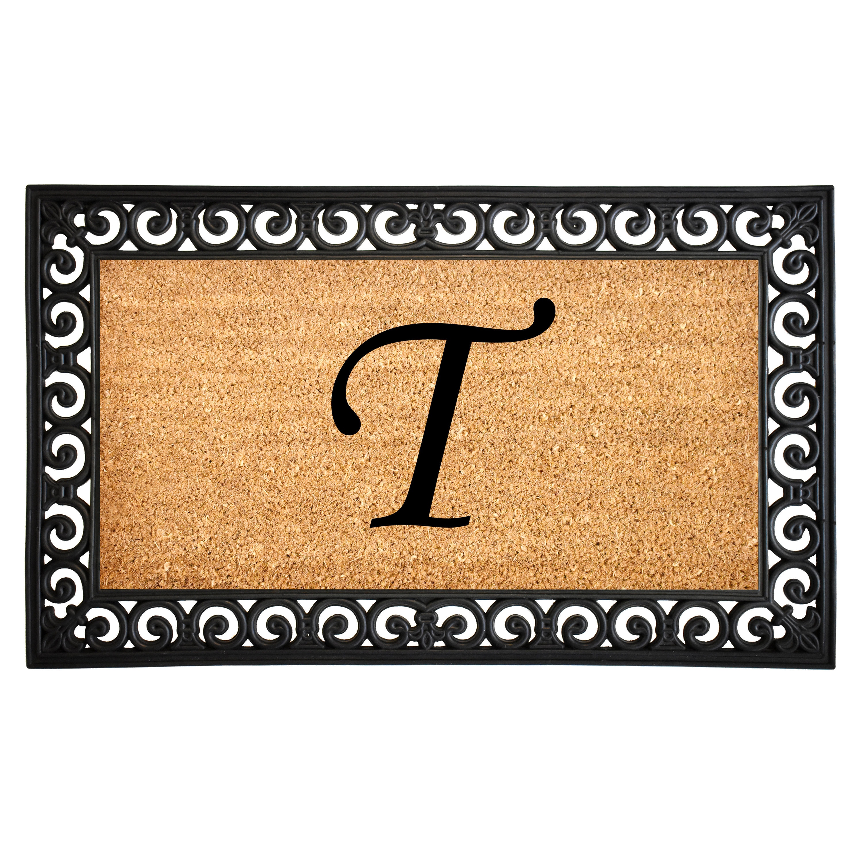 Callowaymills 104131830T 18-in x 30-in Natural/Gold Coir/Rubber Non-Slip Grip Indoor or outdoor Decorative Door Mat