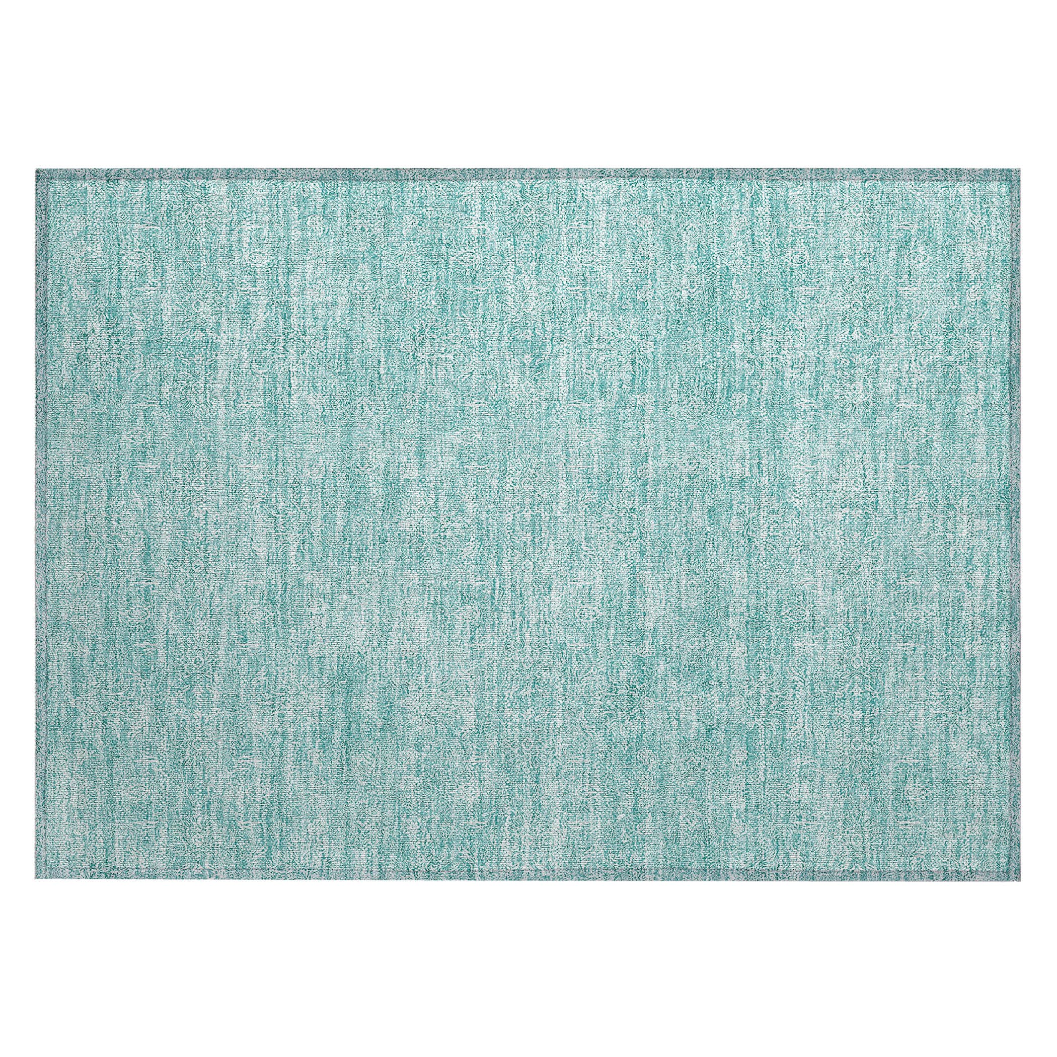 Aqua Flat Woven Synthetic Indoor/Outdoor Area Rug