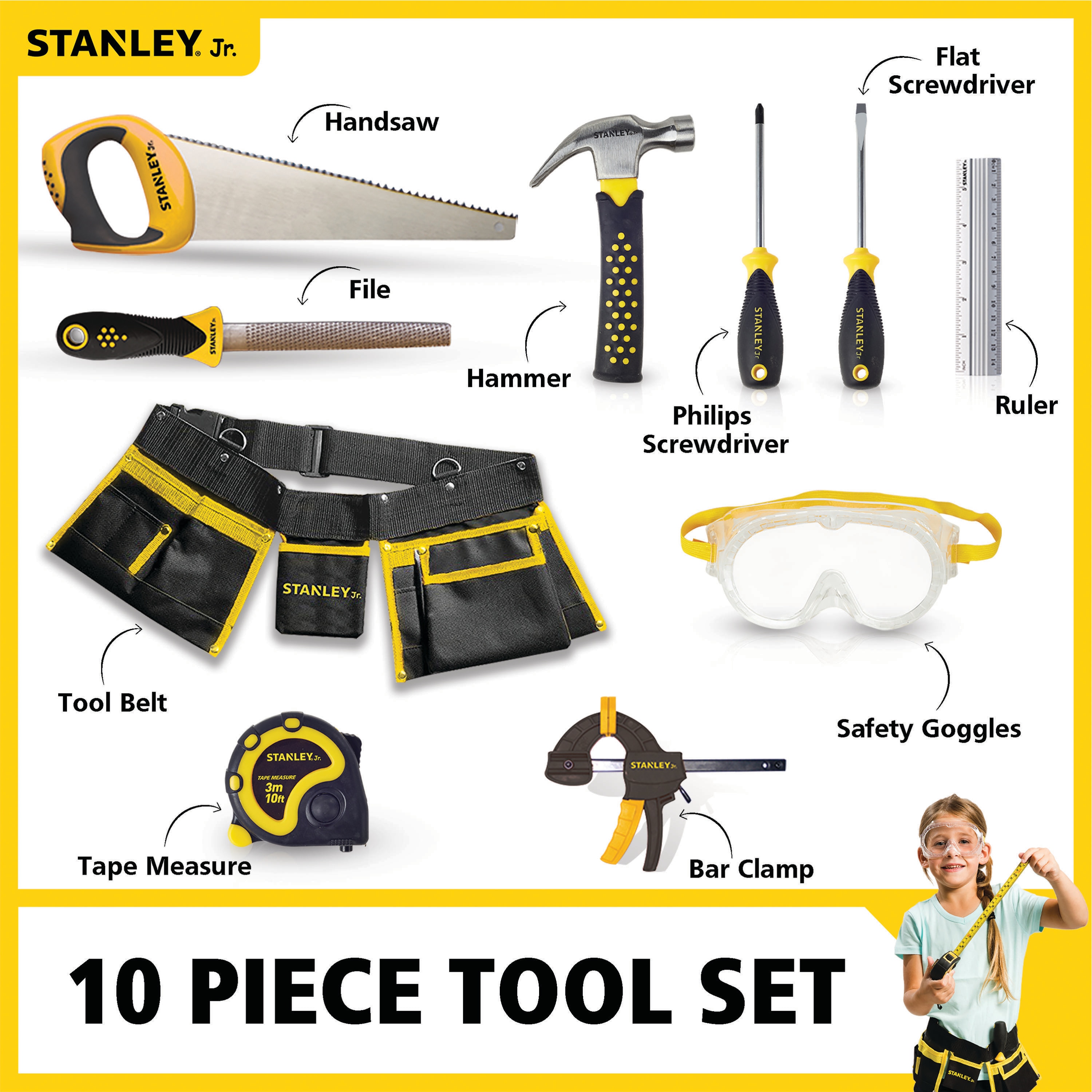  R RECOMFIT 25 Pieces Kids Real Tool kit Children Real