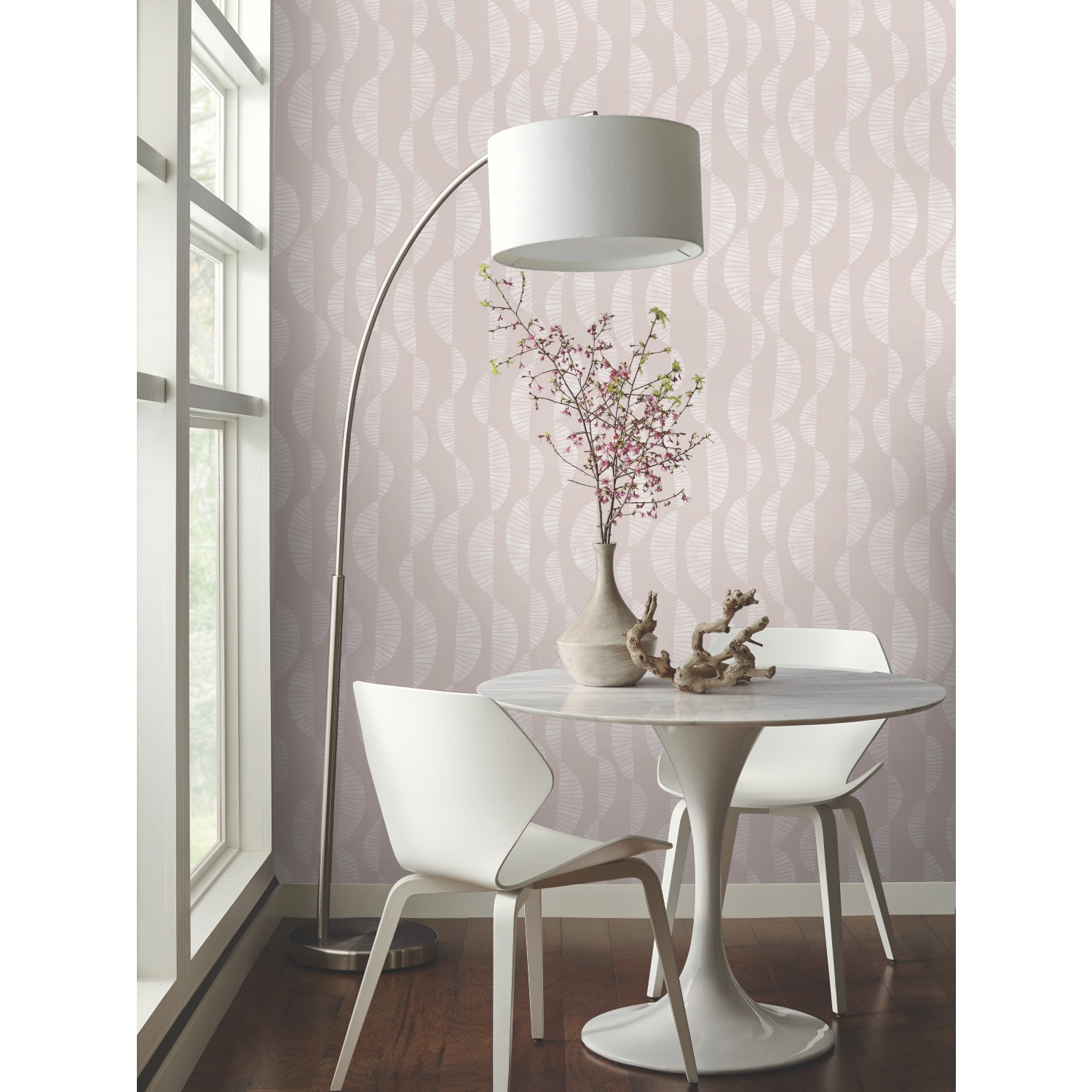 RoomMates RMK12236PLW 30.8-Sq. Feet Pink Vinyl Novelty Self-adhesive Peel and Stick Wallpaper