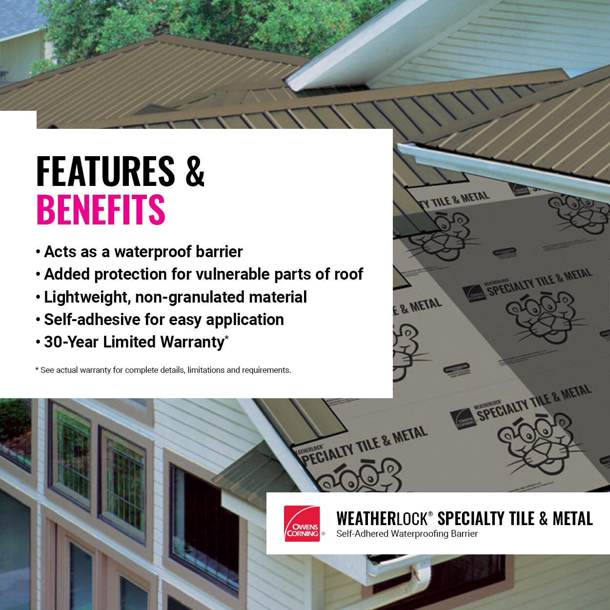 WeatherLock® Mat Self-Sealing Waterproofing Barrier - Owens Corning®  Roofing