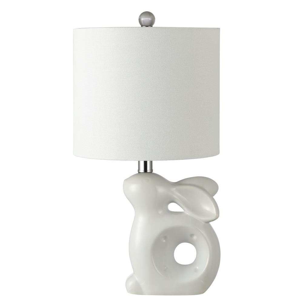 Safavieh KID4246A Ruby 19-in White LED Rotary Socket Table Lamp with Fabric Shade