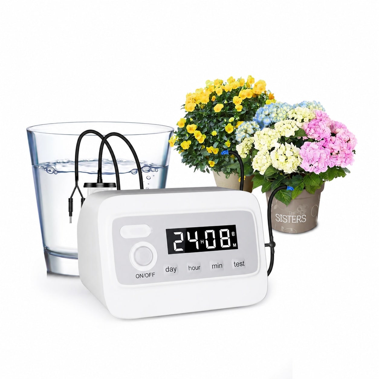 ITOPFOX  Automatic Plant Watering System Kit 49FT Hose Supports 15 to 36 Pots Adjustable Modes Indoor Outdoor Vacation Drip Irrigation