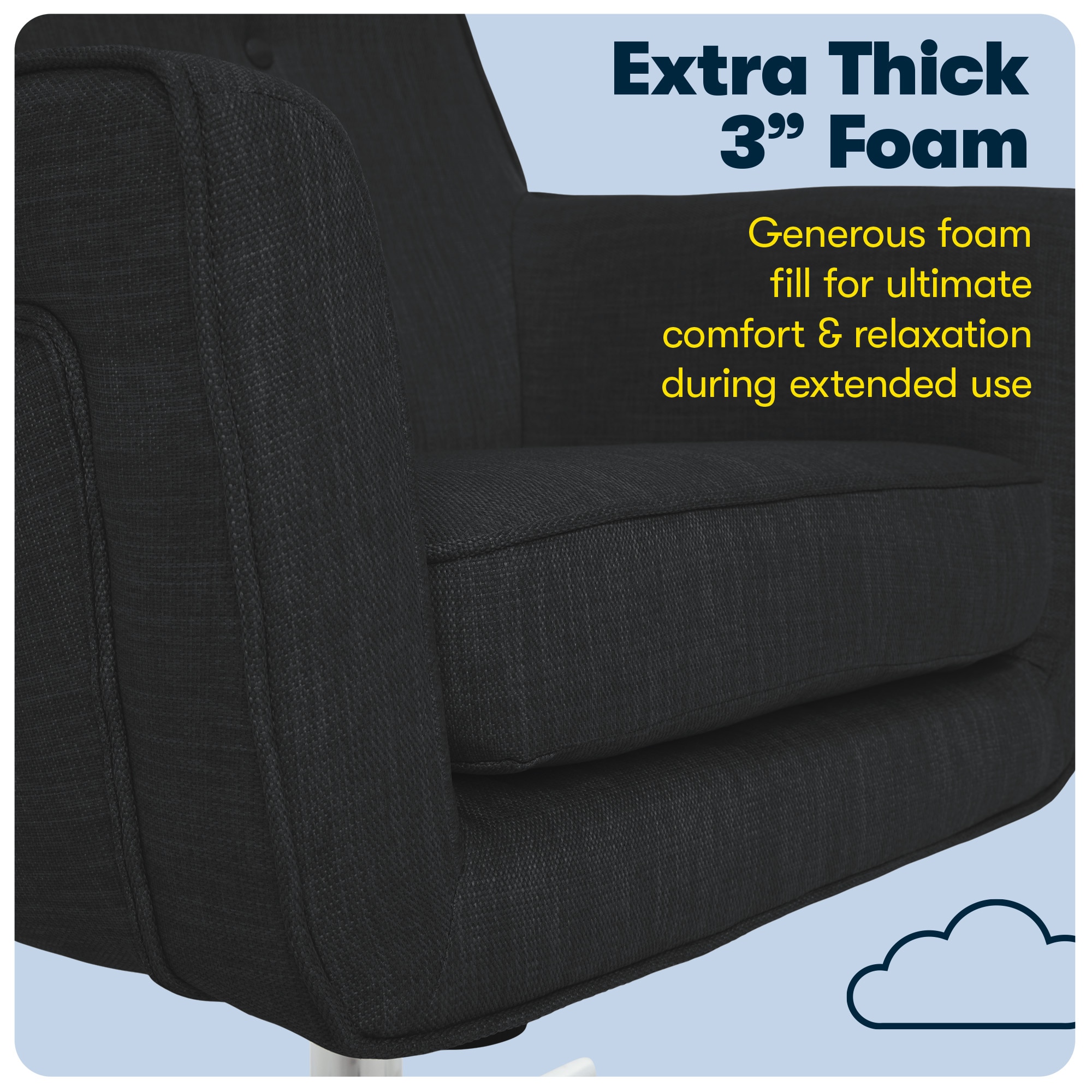 Ashland Charcoal Fabric Swivel Home Office Chair with Memory Foam