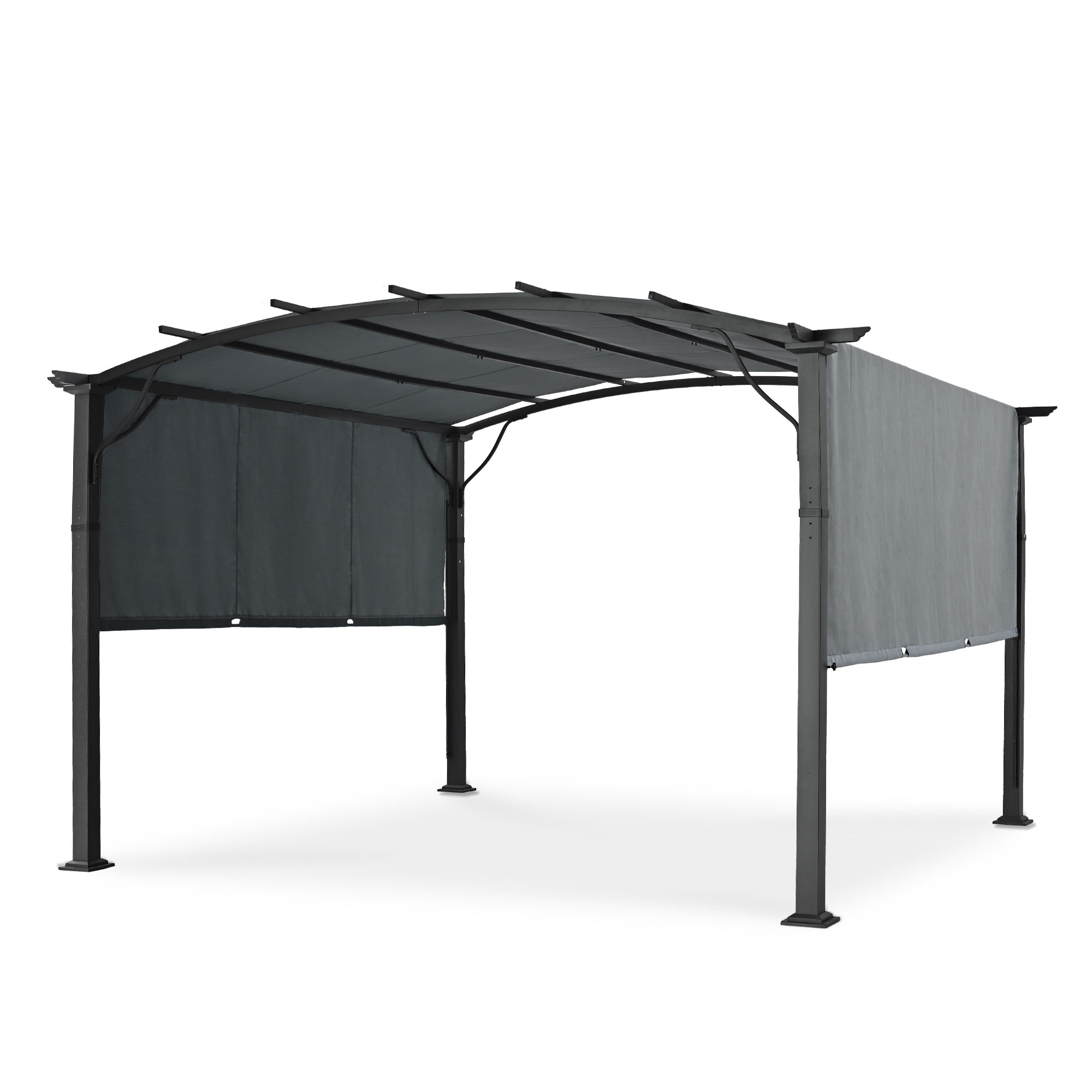  EL-ZPPLWG-1212-H-WL3 11-ft 7-in W x 11-ft 7-in L x 7-ft 8-in H Gray Metal Freestanding Pergola with Canopy