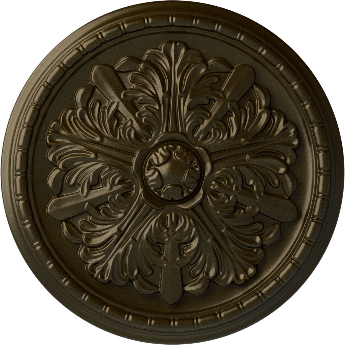 Ekena Millwork CM17WAGGS Washington 17.125-in W x 17.125-in L Painted Green Gold Polyurethane Split Ceiling Medallion