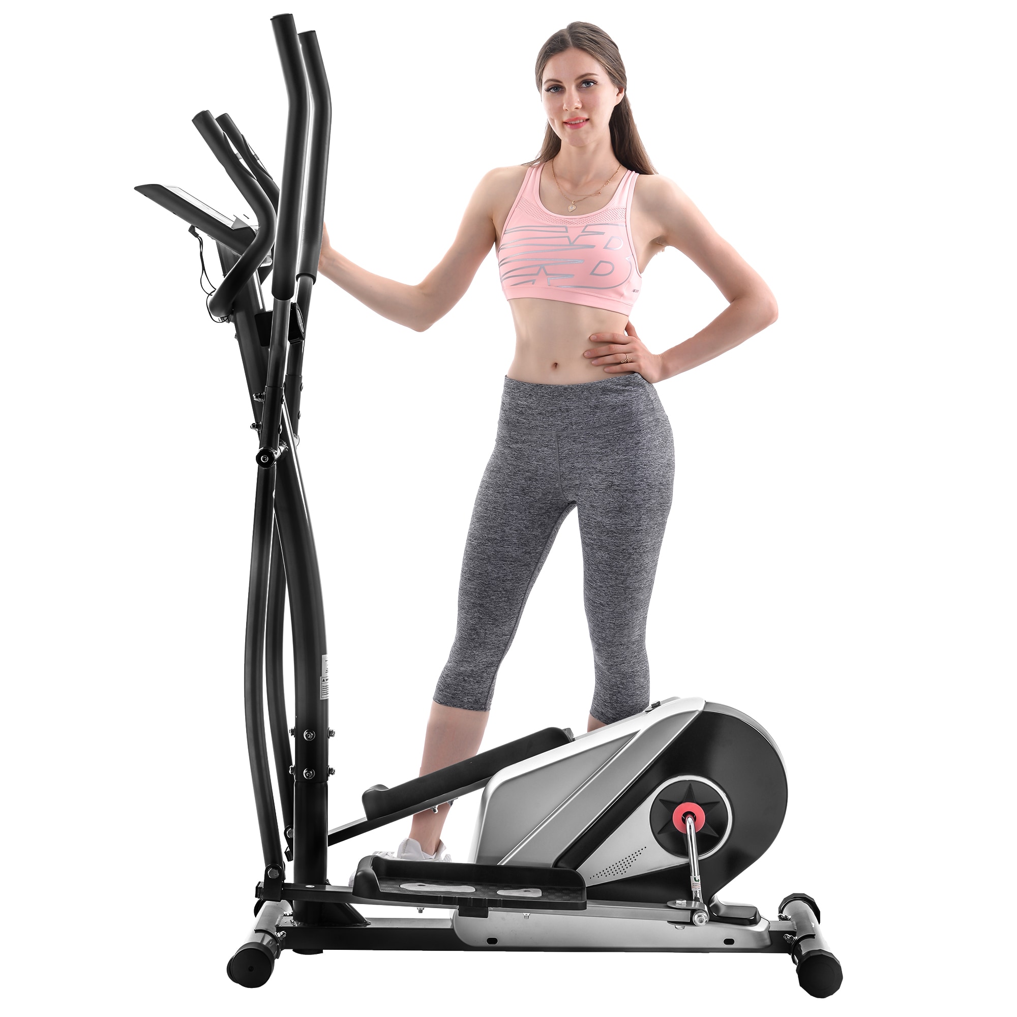 Magnetic Elliptical Bike Workout Trainer Smooth Quiet Home Gym Fitness Exercise 